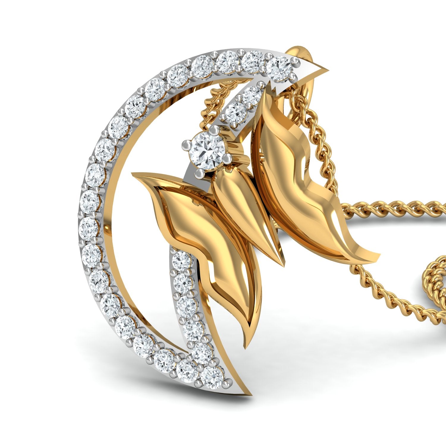 Nidal Jewels | Butterfly Halo Gold and Diamond Pendant Set - Nidal Jewels