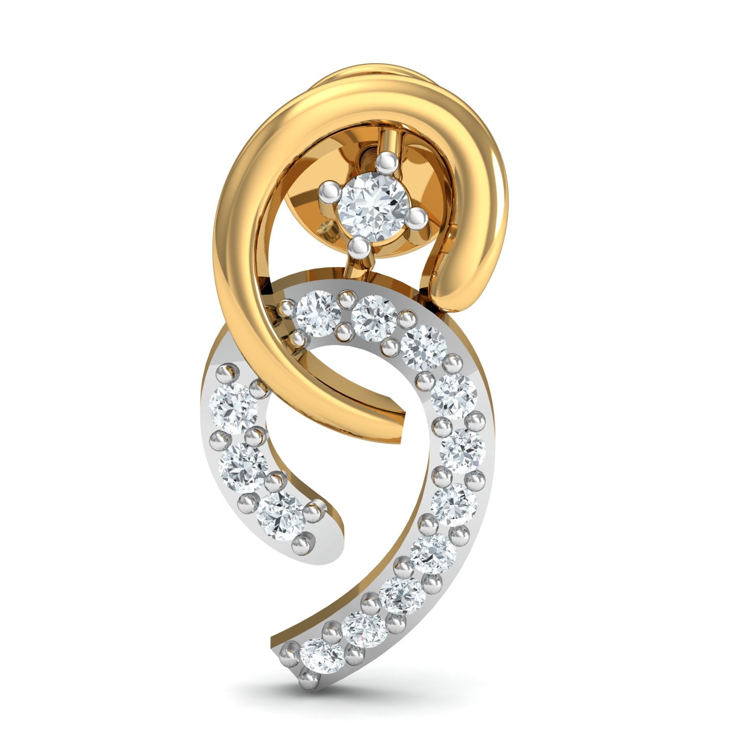 Nidal Jewels | Twirled Curve Gold and Diamond Pendant Set - Nidal Jewels