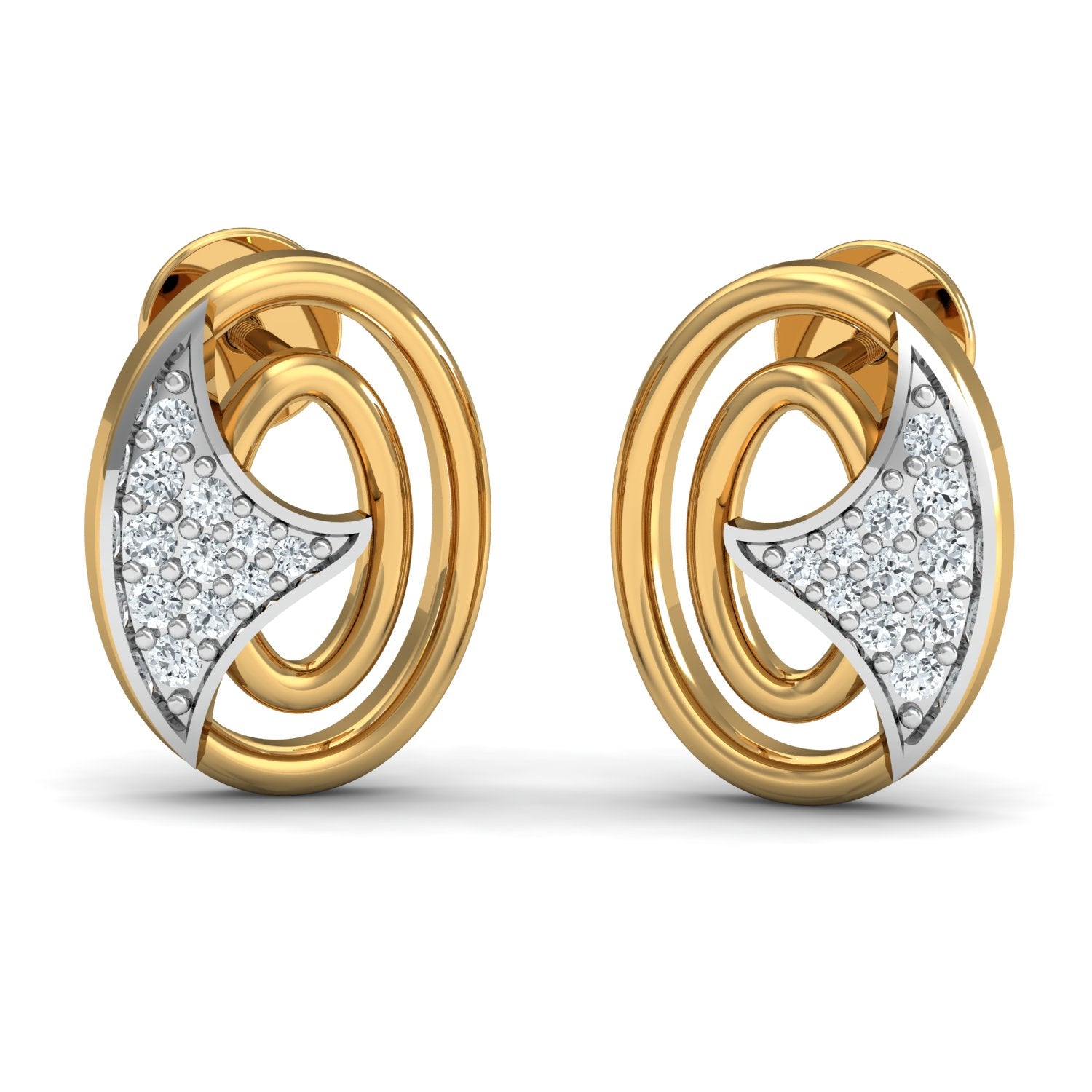 Nidal Jewels | Ellipse Gold and Diamond Pendant Set