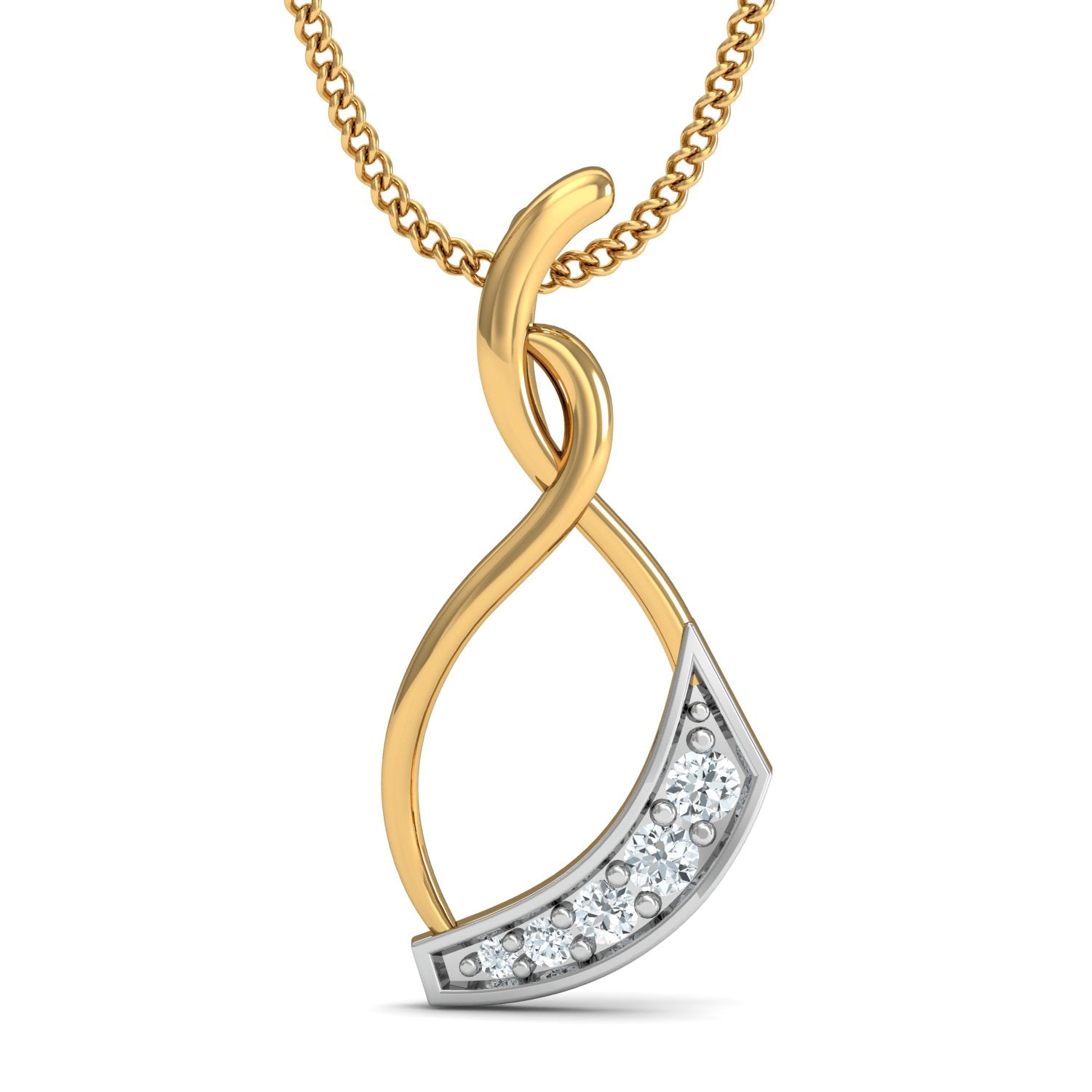 Nidal Jewels | Abstract Knot Gold and Diamond Pendant Set