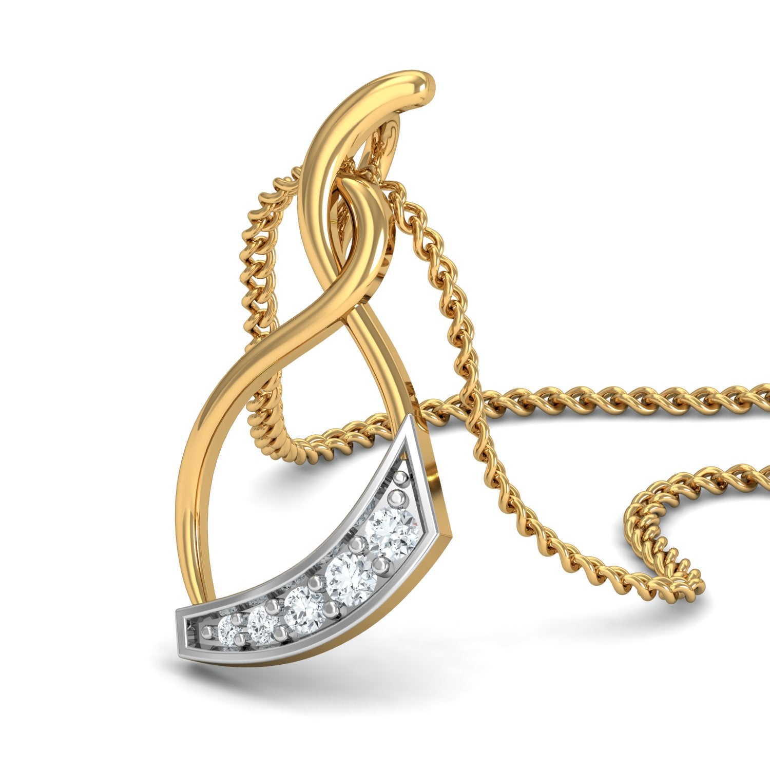 Nidal Jewels | Abstract Knot Gold and Diamond Pendant Set