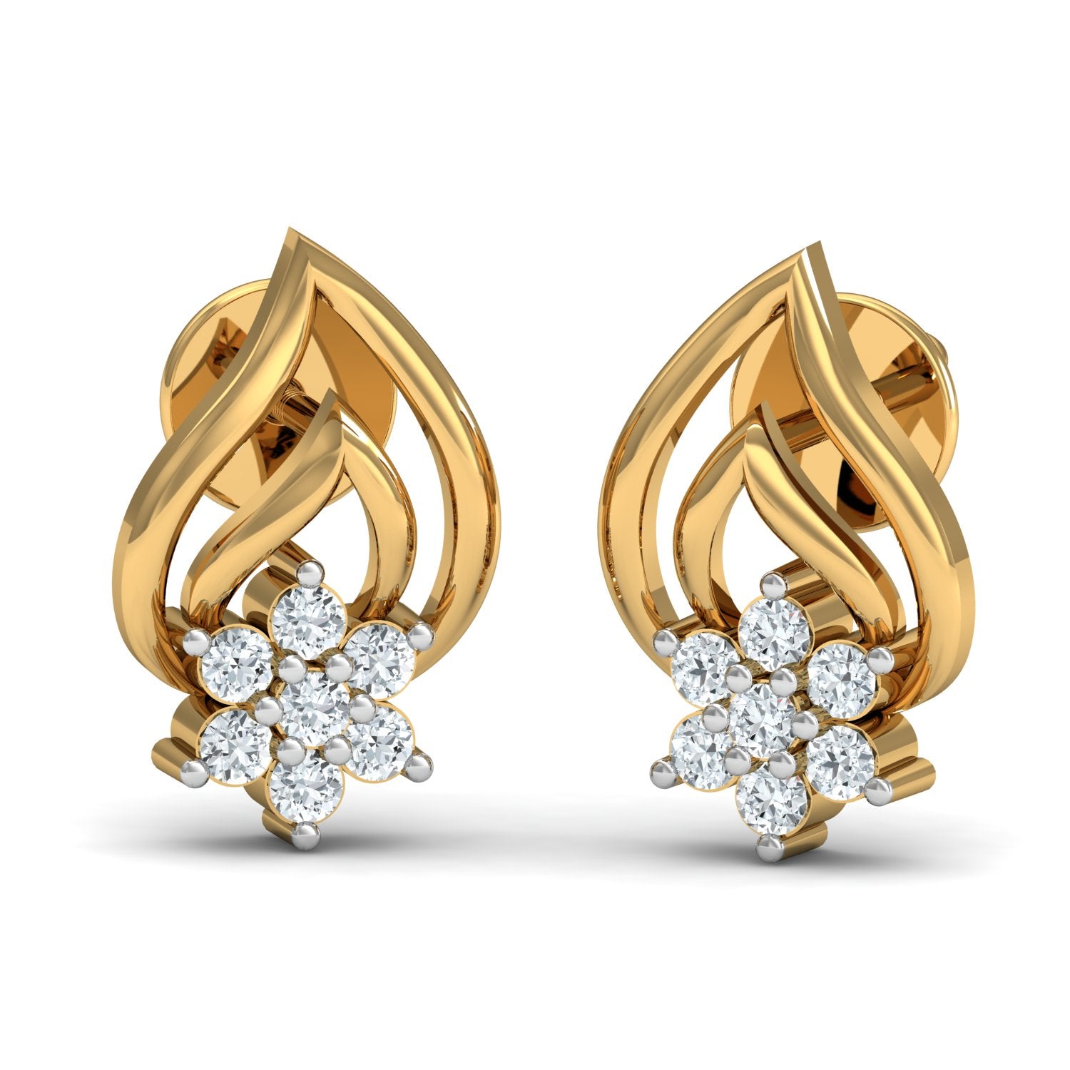 Nidal Jewels | Floral Flame Gold and Diamond Pendant Set
