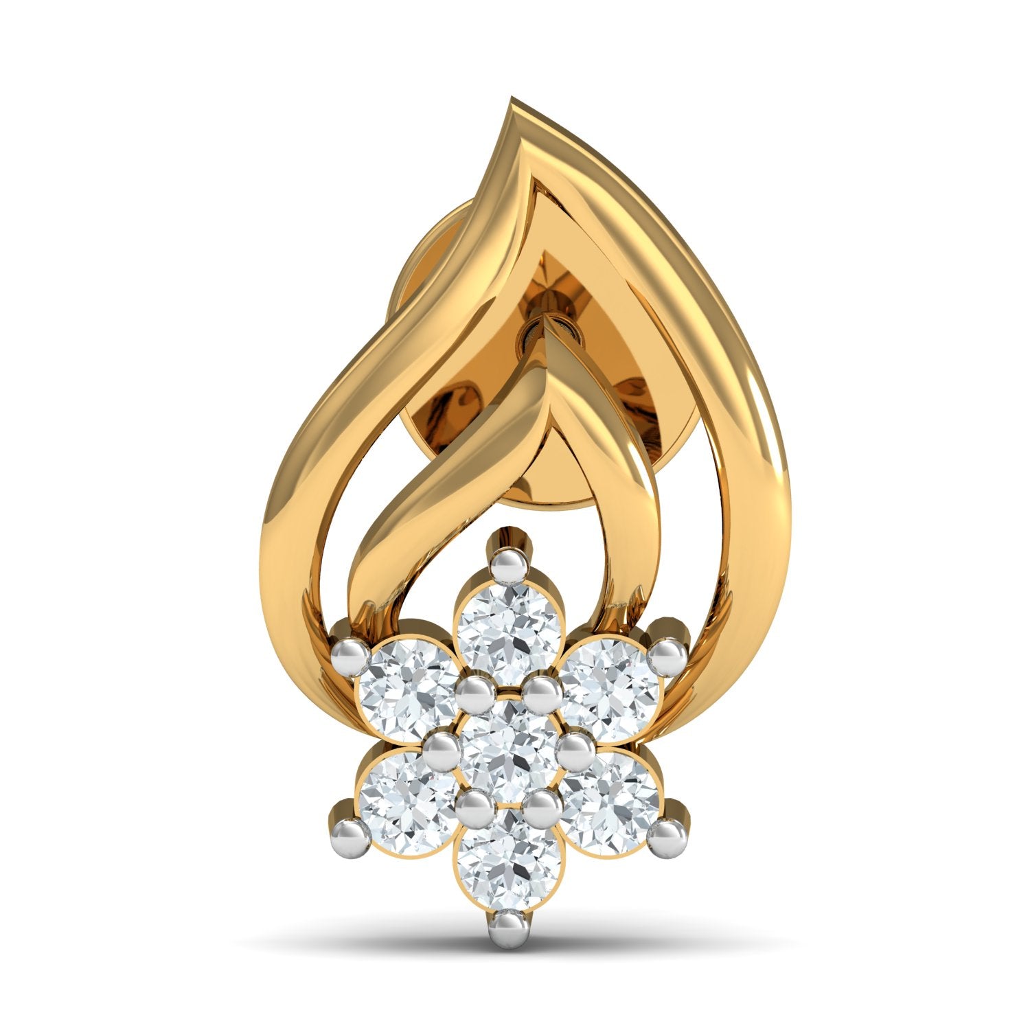 Nidal Jewels | Floral Flame Gold and Diamond Pendant Set