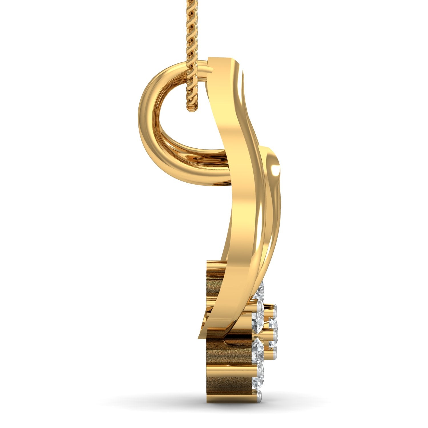 Nidal Jewels | Floral Flame Gold and Diamond Pendant Set