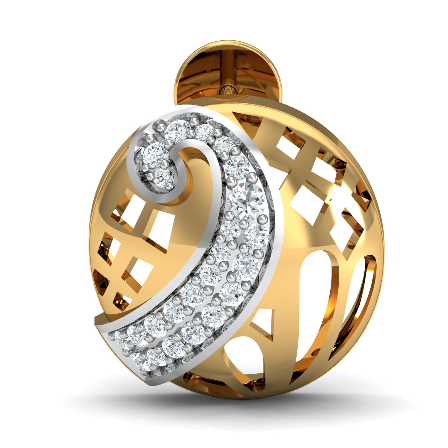 Nidal Jewels | Ornate Orb Gold and Diamond Pendant Set