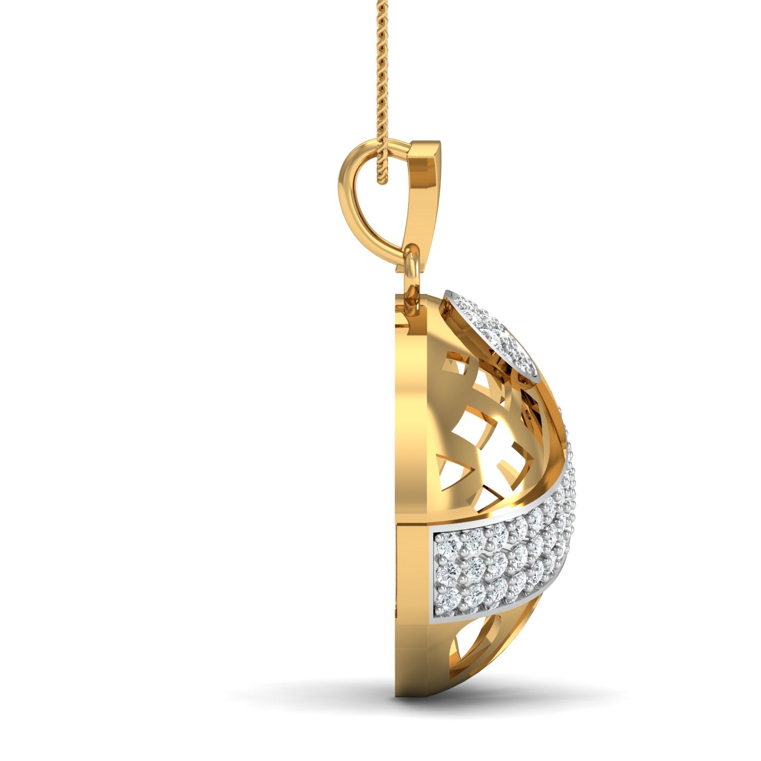 Nidal Jewels | Ornate Orb Gold and Diamond Pendant Set