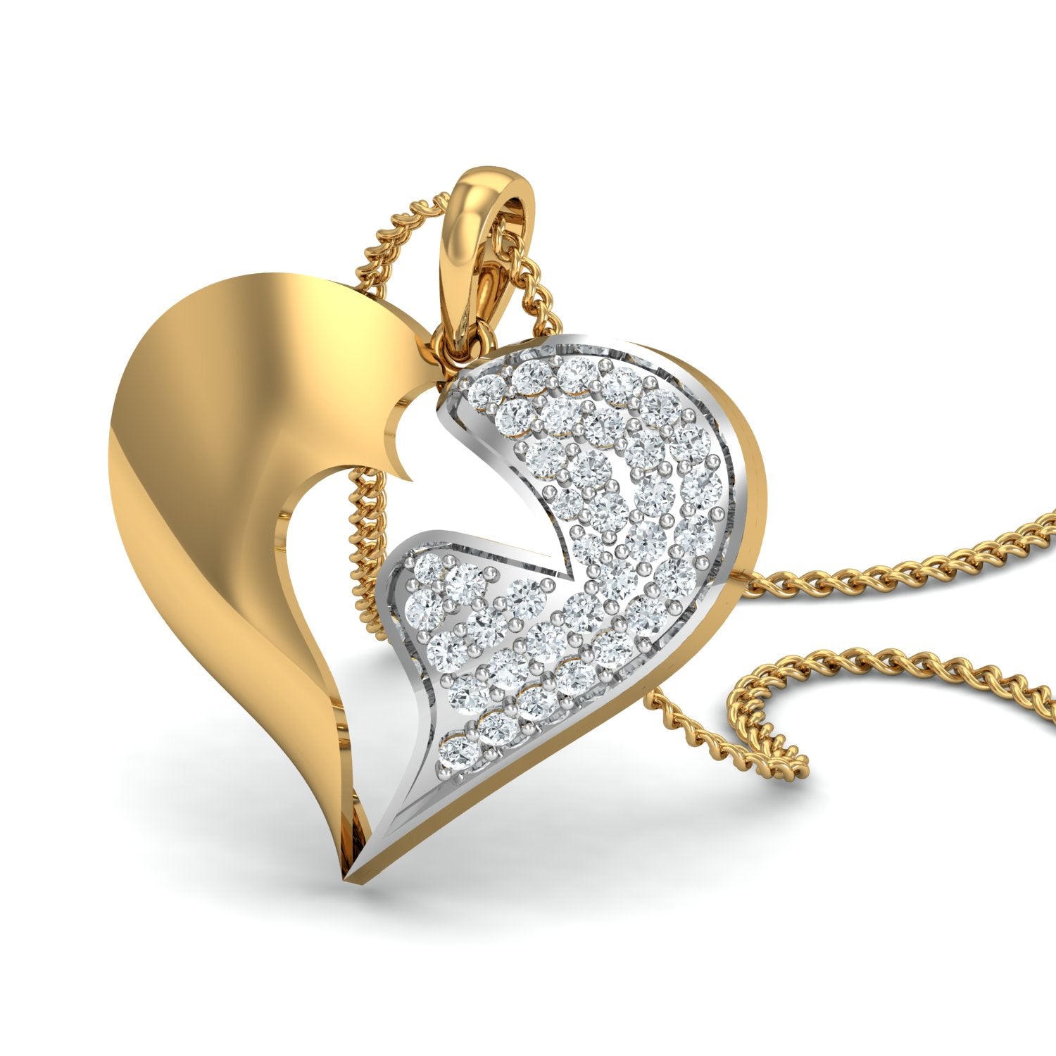 Nidal Jewels | Cosmic Heart Gold and Diamond Pendant Set