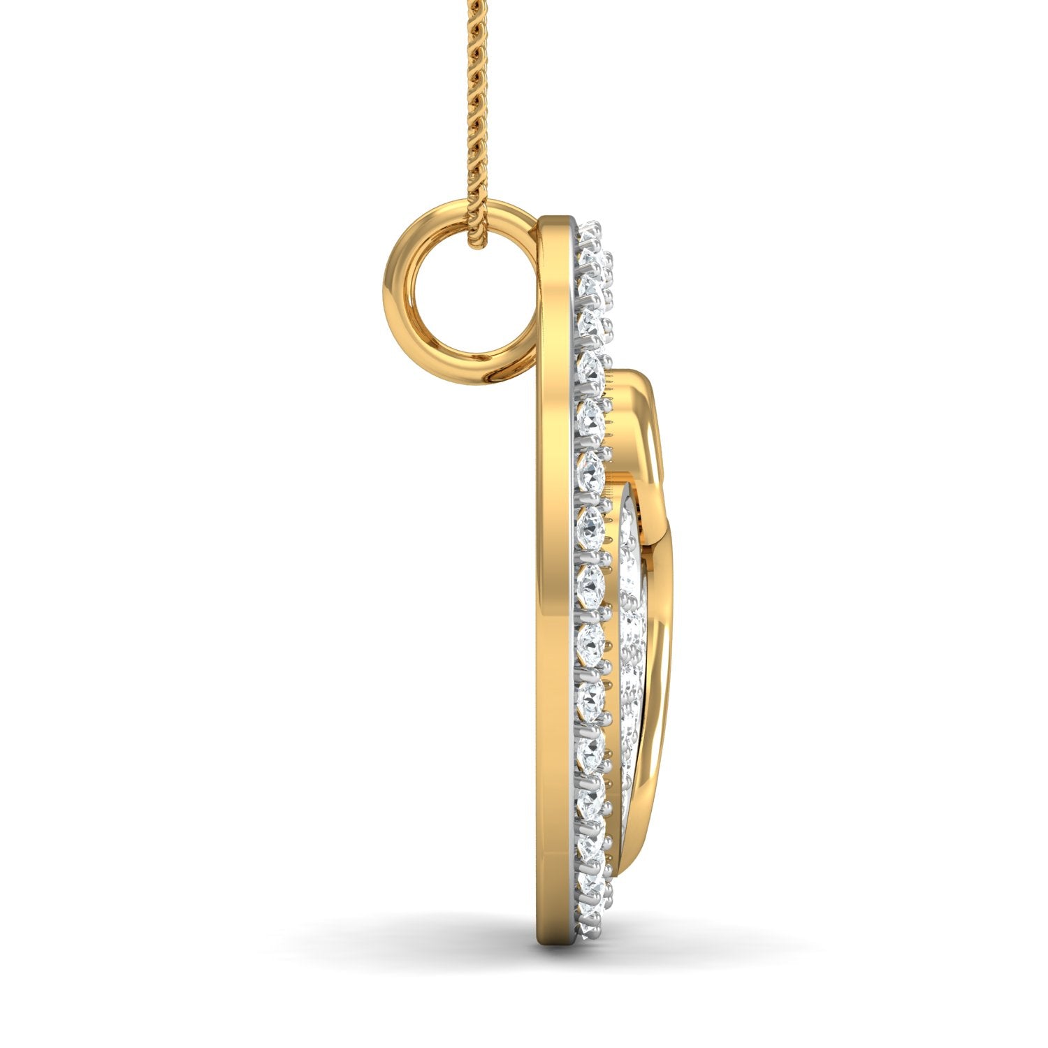 Nidal Jewels | Dual Hearts Gold and Diamond Pendant Set