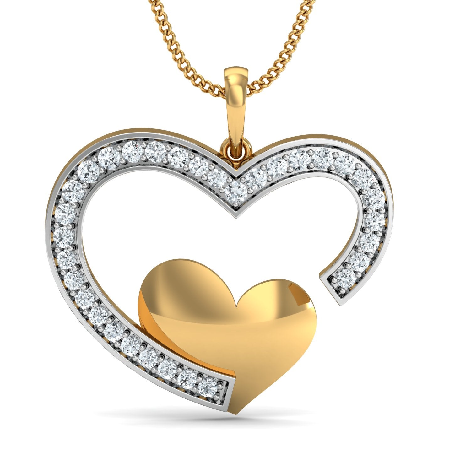 Nidal Jewels | Lunar Love Gold and Diamond Pendant Set - Nidal Jewels