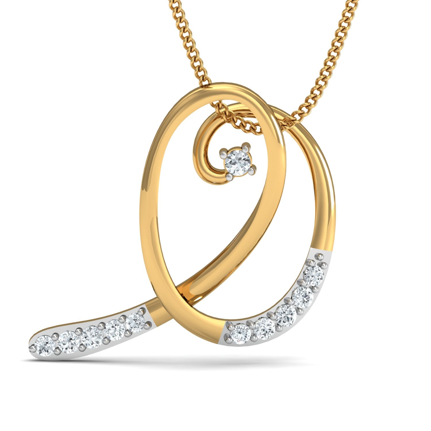 Nidal Jewels | Cosmic Coil Gold and Diamond Pendant Set