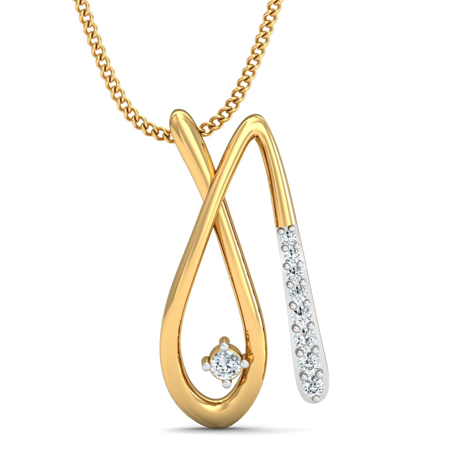 Nidal Jewels | Diamond-Adorned Tear Gold and Diamond Pendant Set