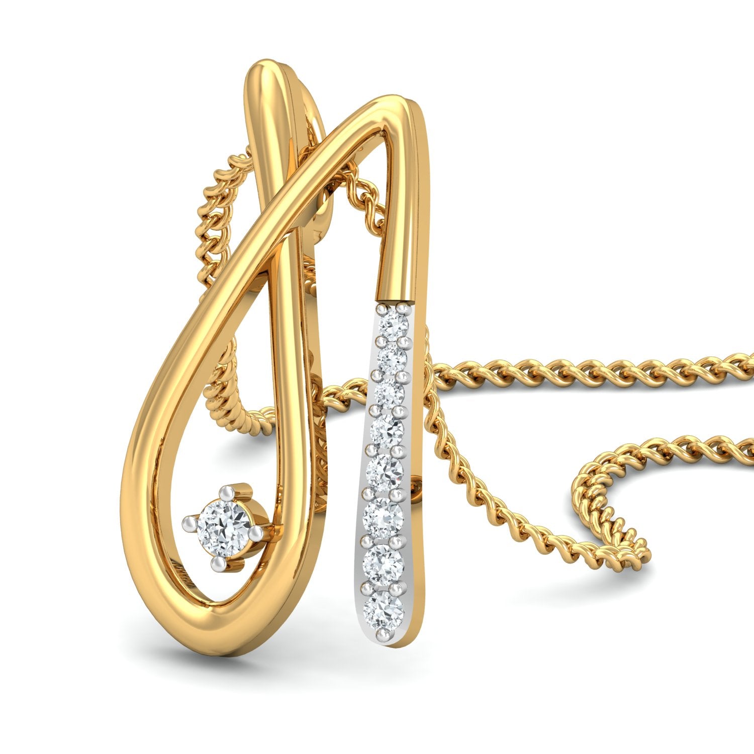 Nidal Jewels | Diamond-Adorned Tear Gold and Diamond Pendant Set