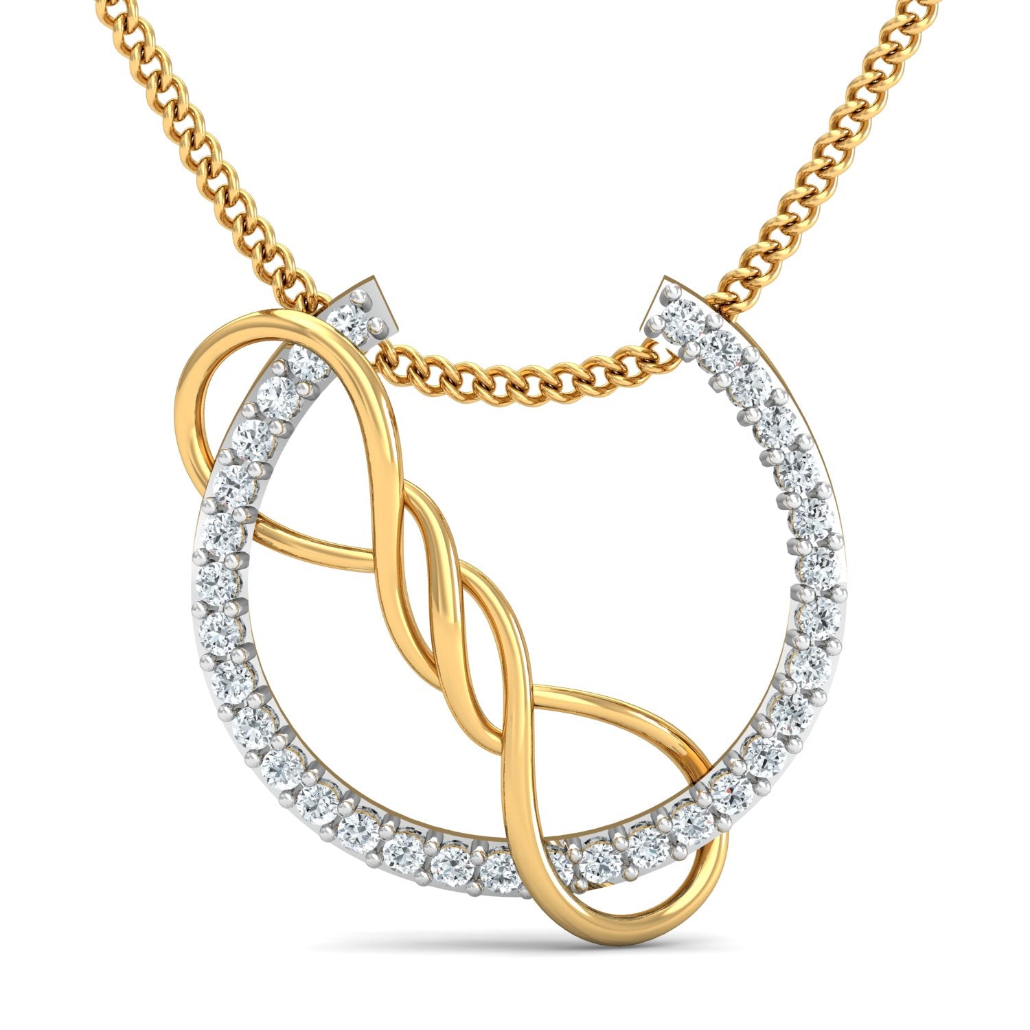 Nidal Jewels | Love Loop Gold and Diamond Pendant Set