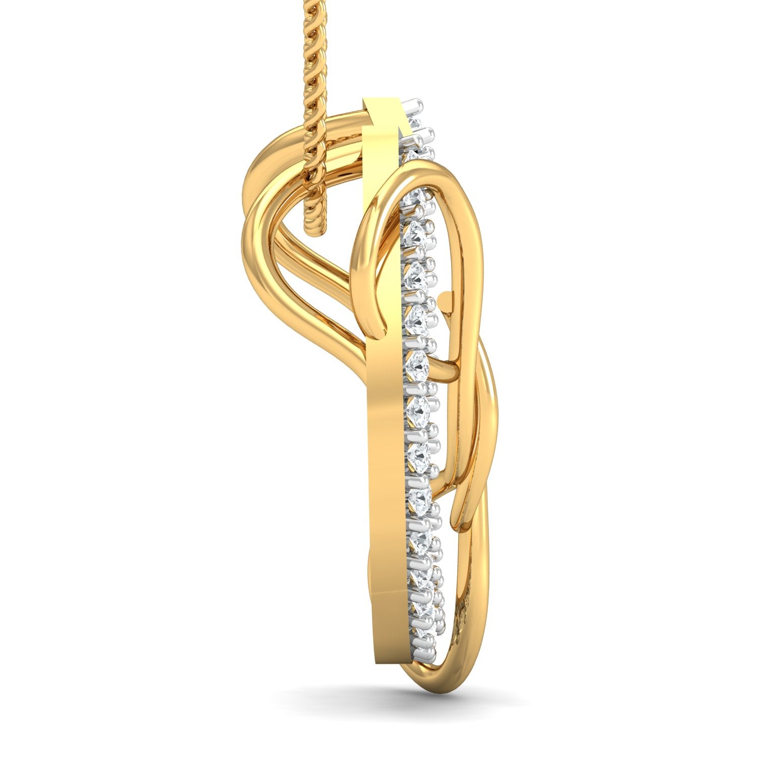 Nidal Jewels | Love Loop Gold and Diamond Pendant Set