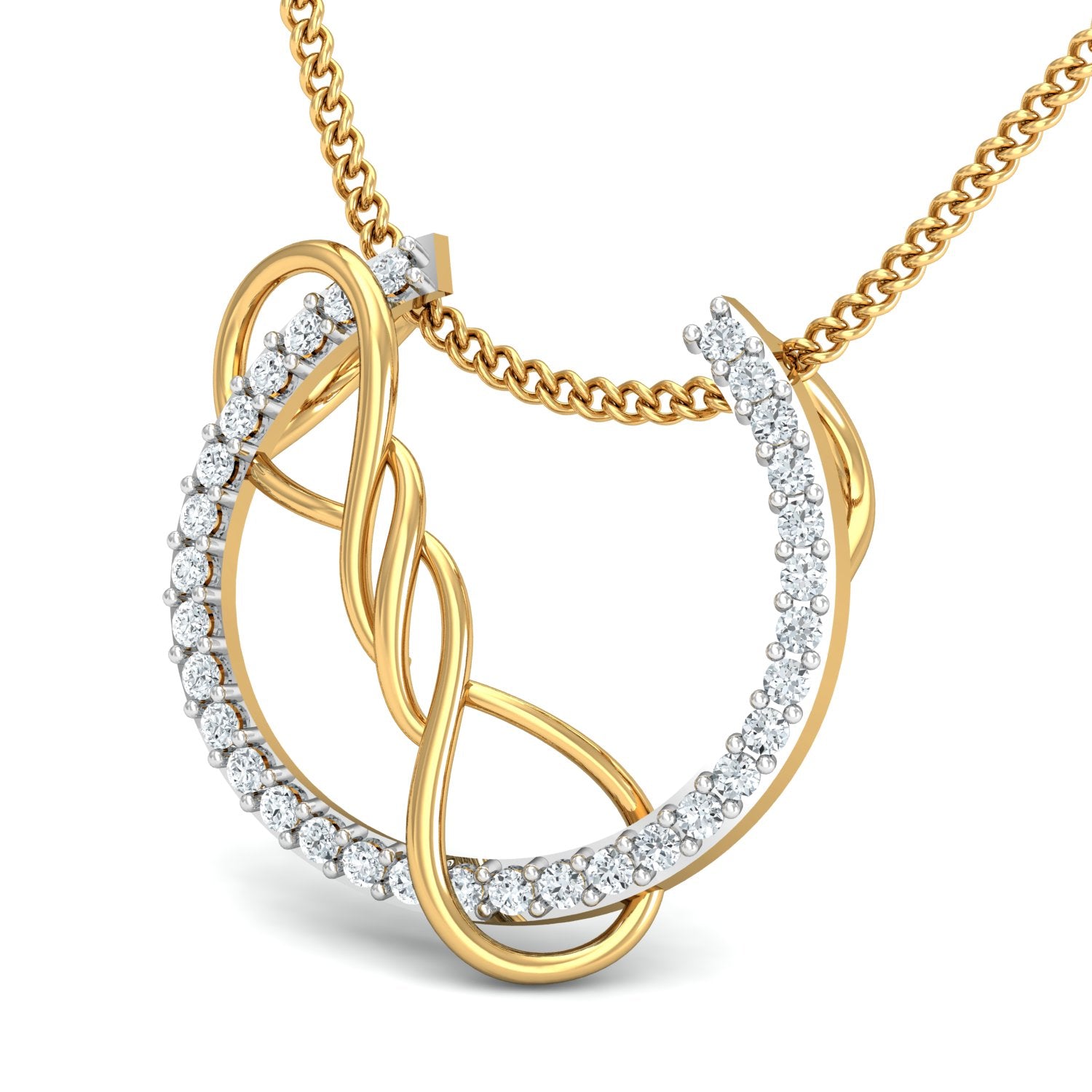 Nidal Jewels | Love Loop Gold and Diamond Pendant Set