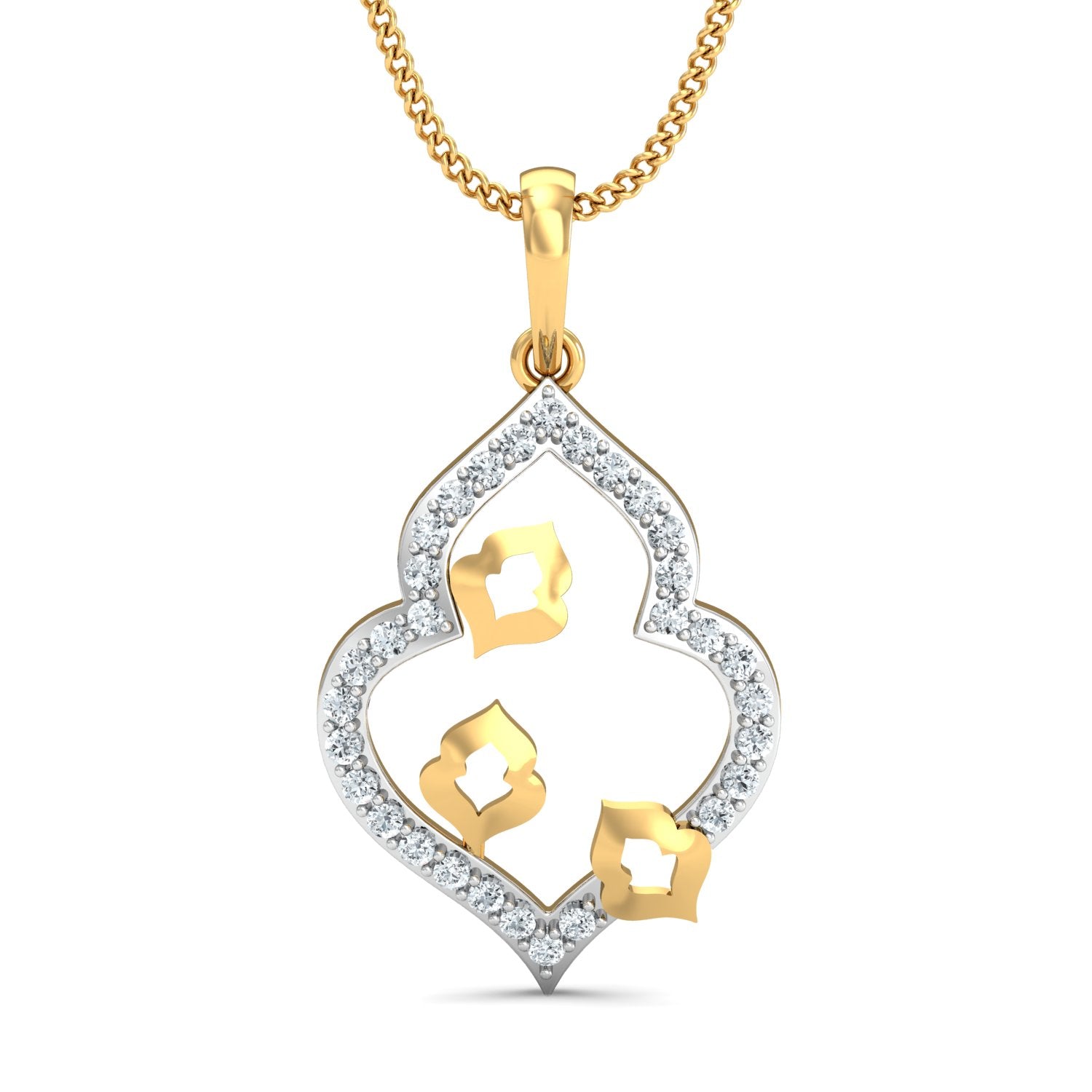 Nidal Jewels | Petal Quartet Gold and Diamond Pendant Set