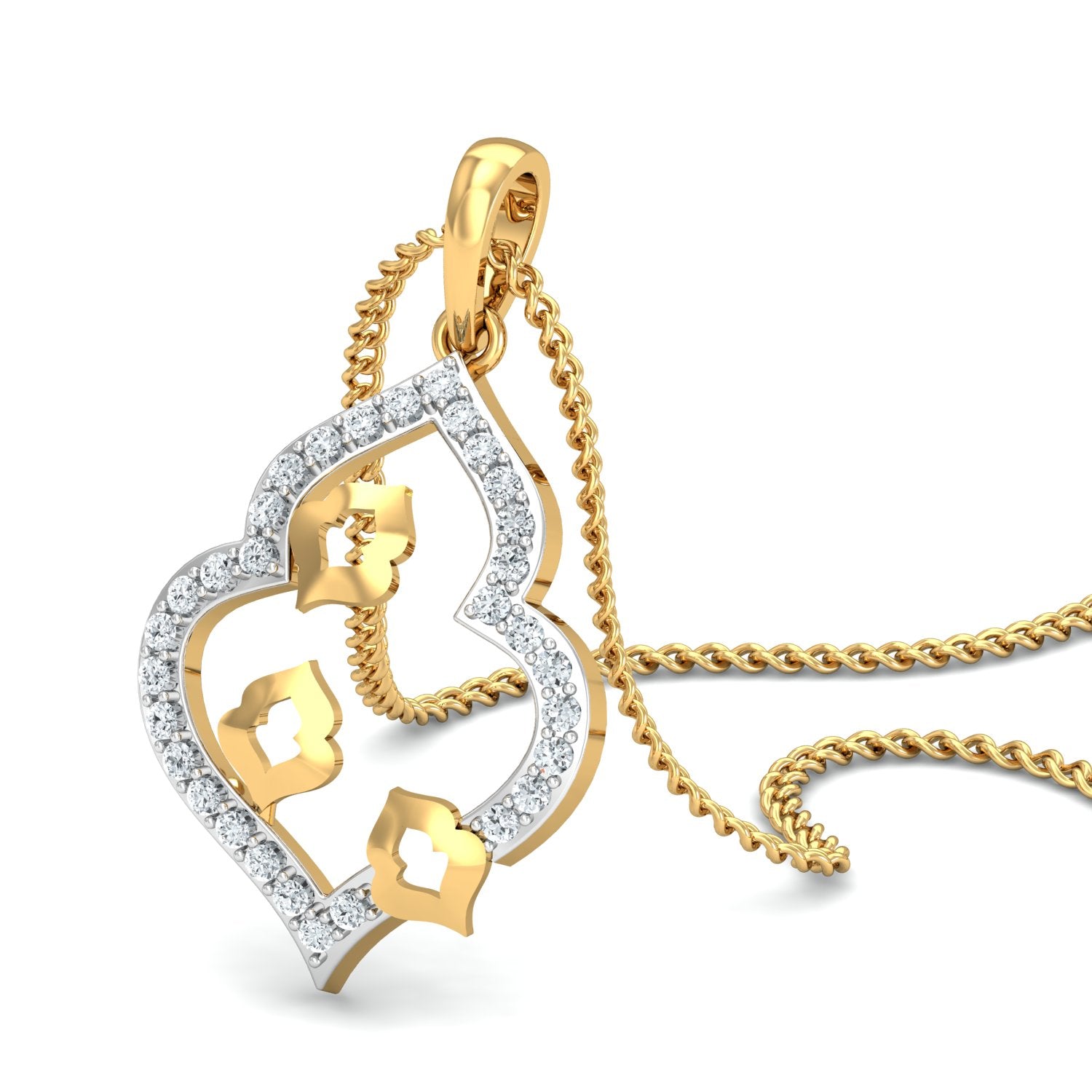 Nidal Jewels | Petal Quartet Gold and Diamond Pendant Set