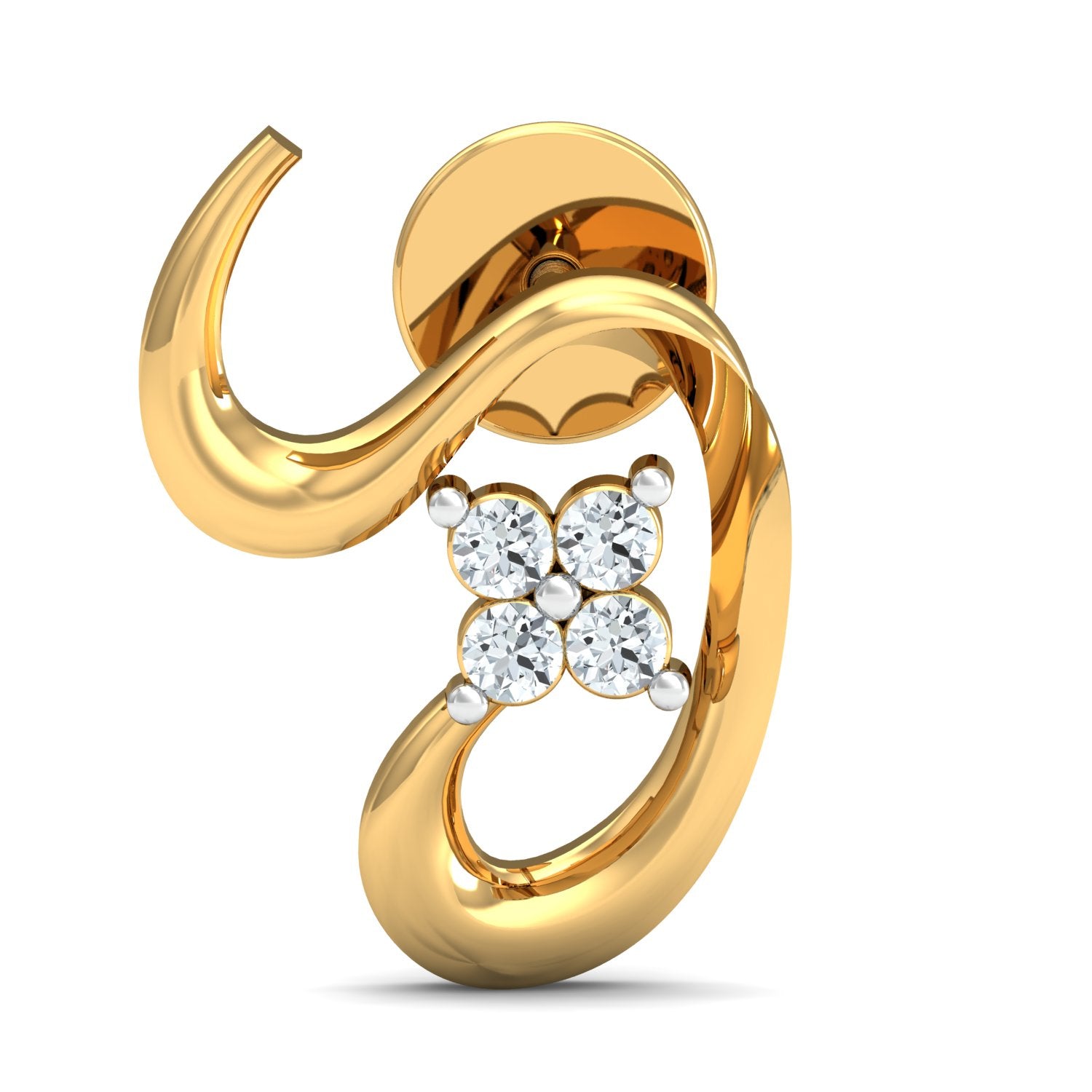 Nidal Jewels | Swirls Gold and Diamond Pendant Set