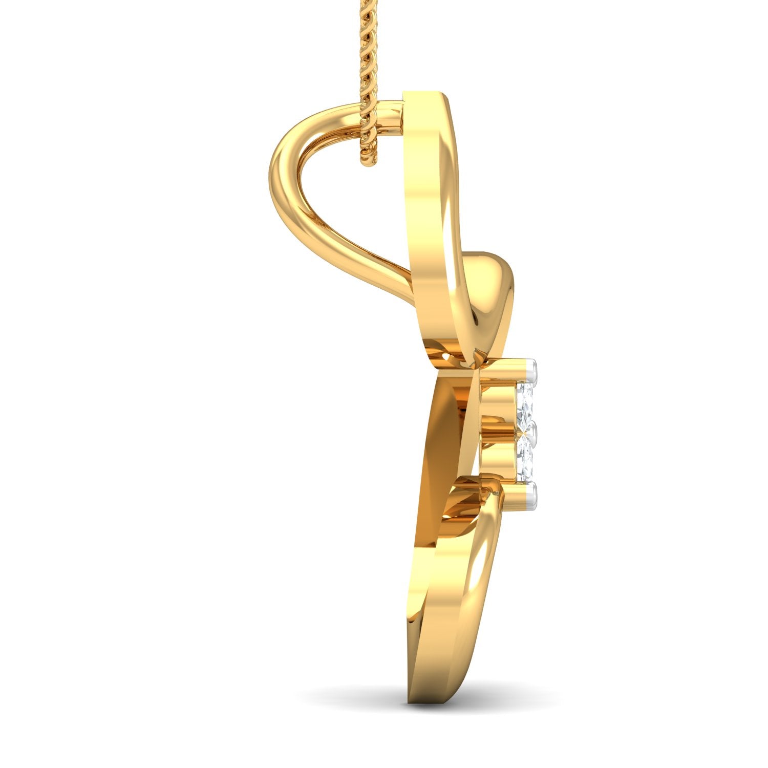 Nidal Jewels | Swirls Gold and Diamond Pendant Set