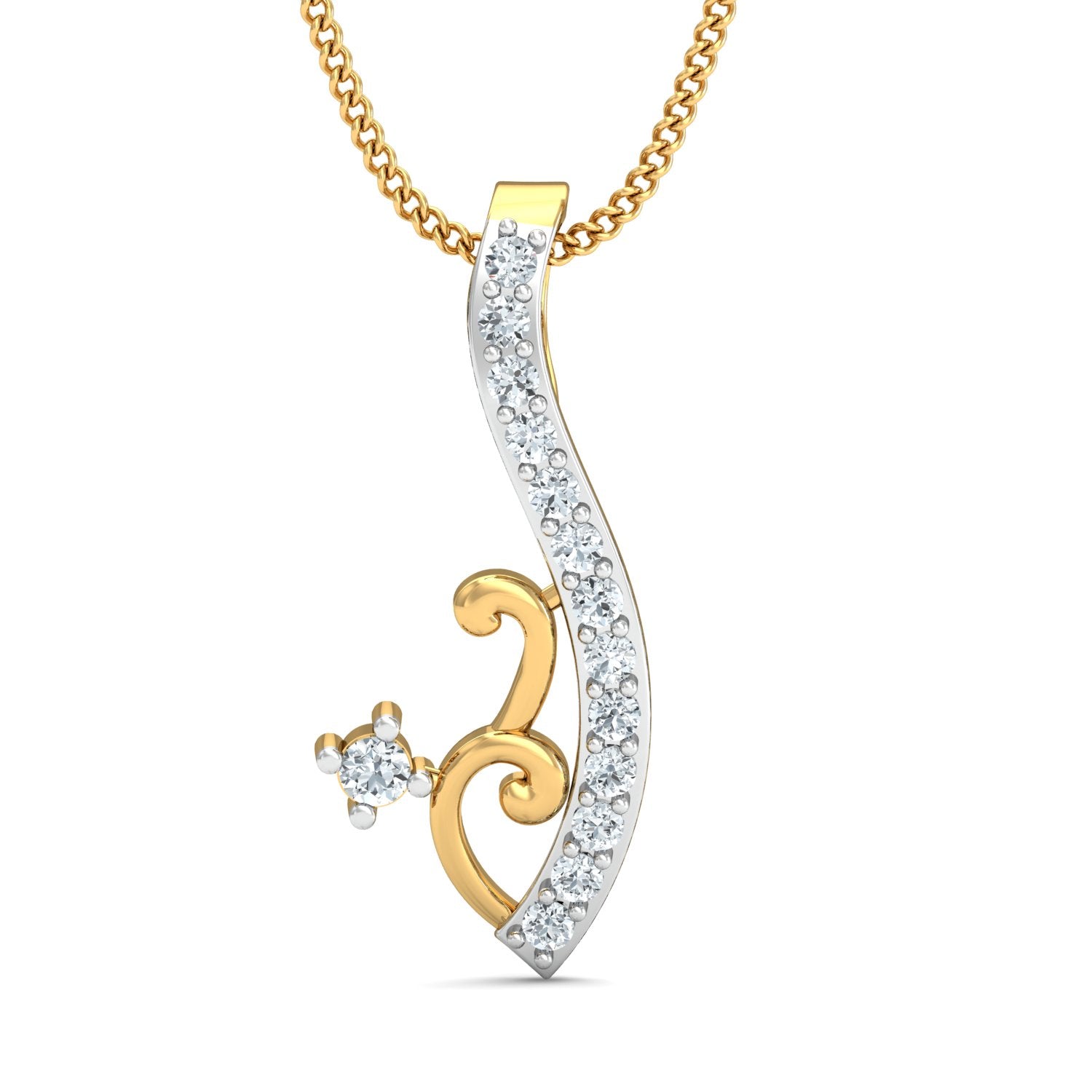 Nidal Jewels | Twirling Twine Gold and Diamond Pendant Set