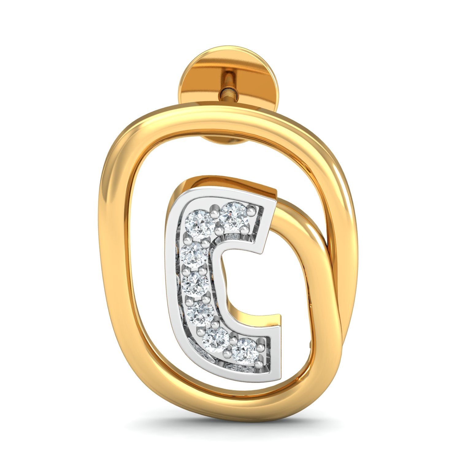 Nidal Jewels | Curved Charm Gold and Diamond Pendant Set
