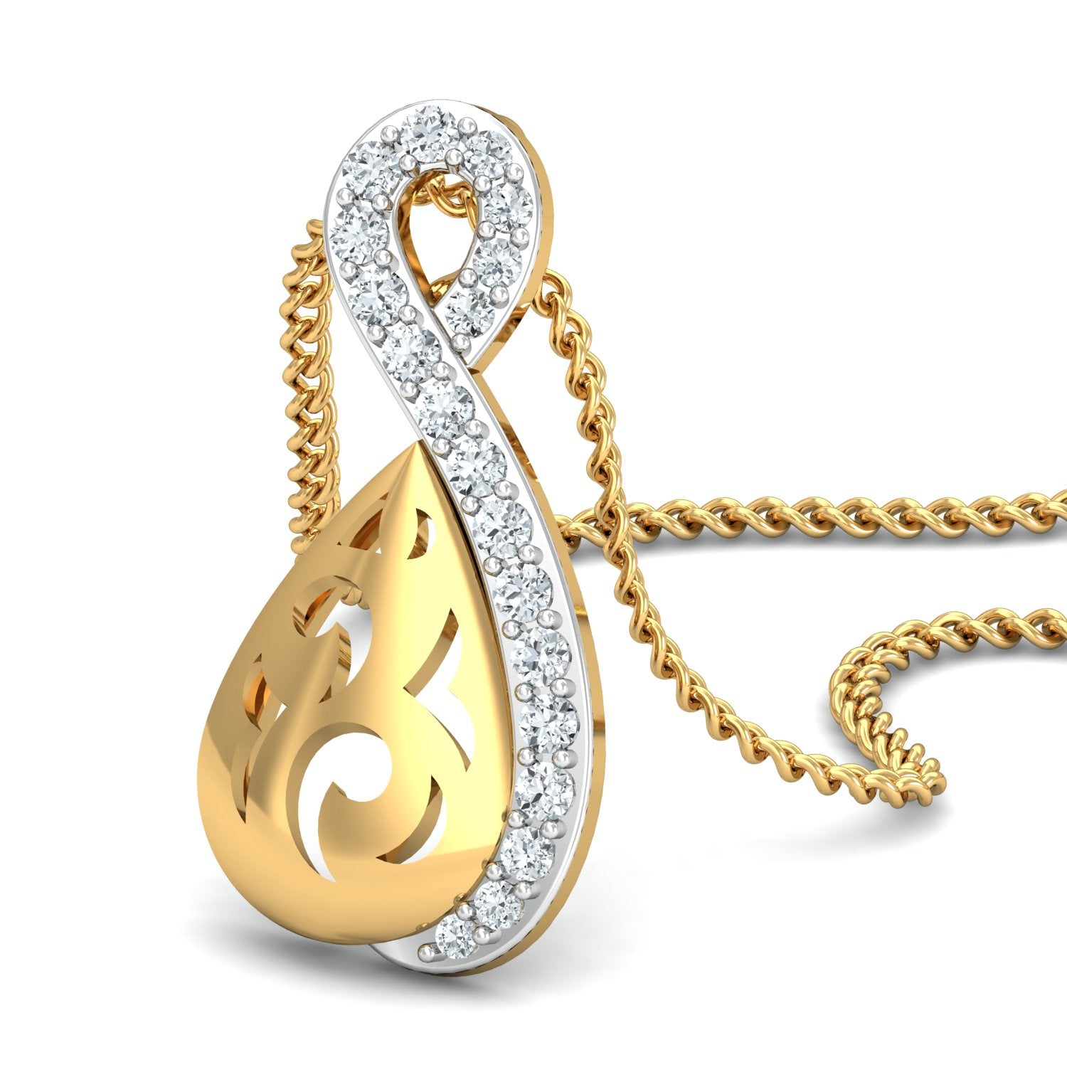 Nidal Jewels | Gold and Diamond Infinity Pendant Set