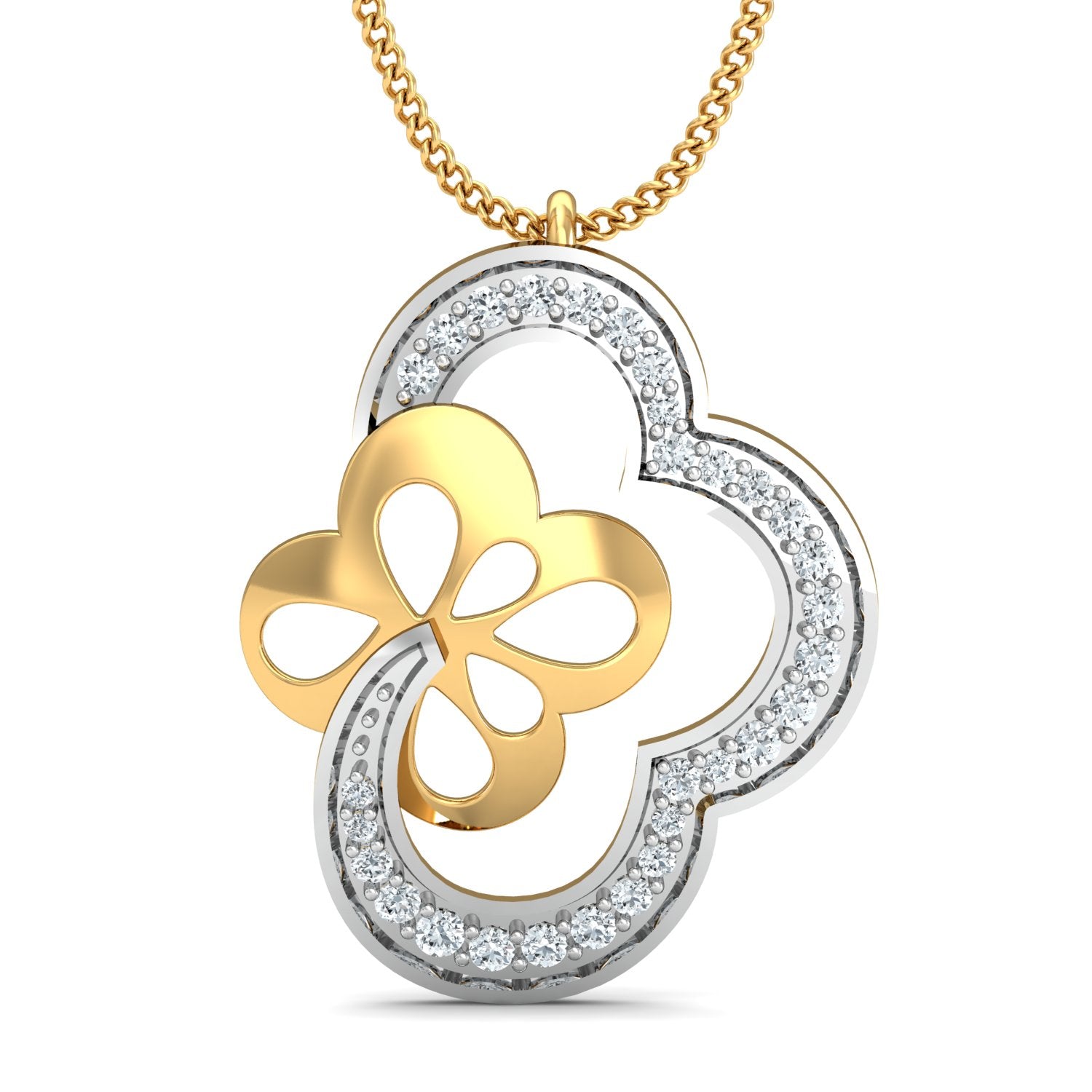 Nidal Jewels | Stellar Bloom Gold and Diamond Pendant Set
