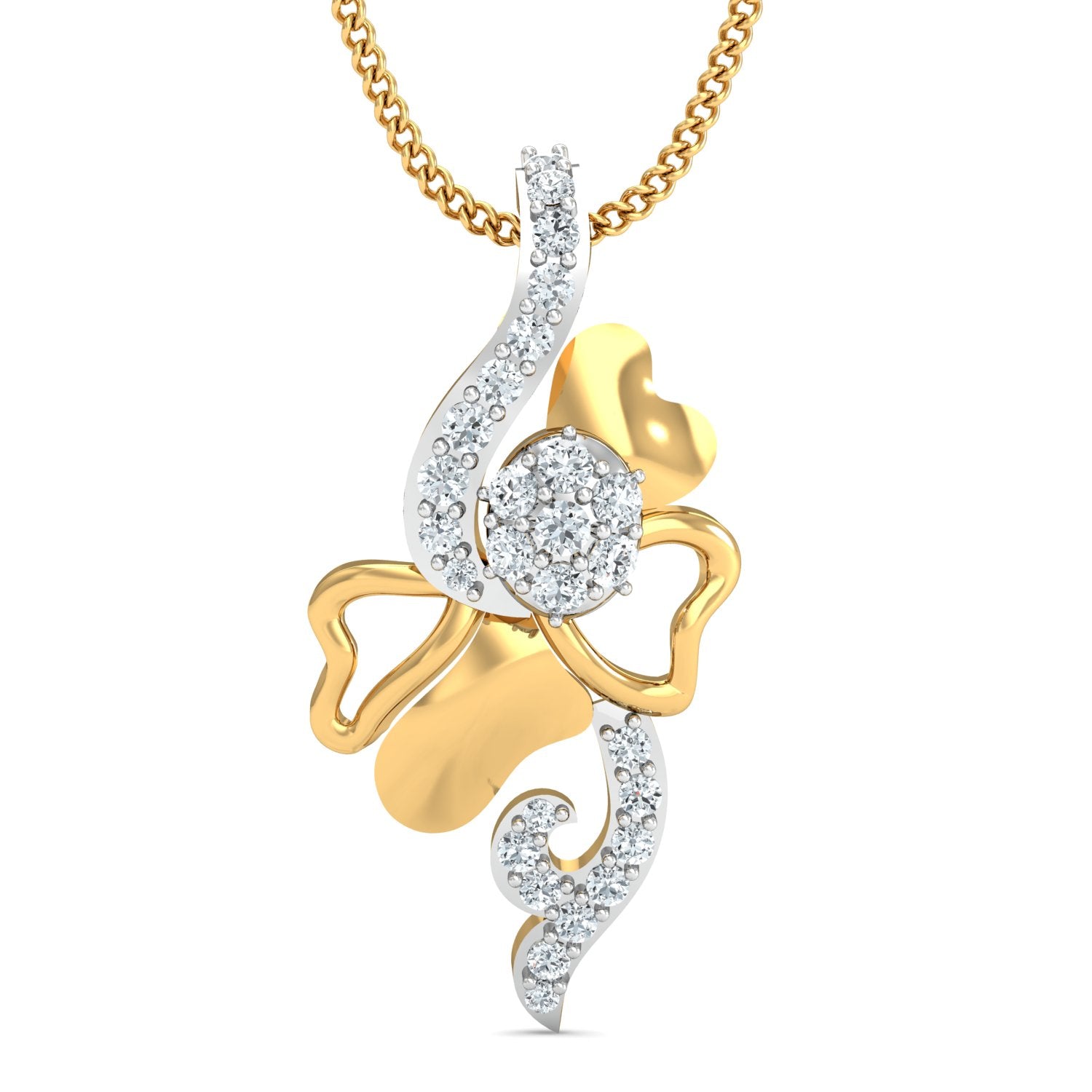 Nidal Jewels | Elegant Floral Gold and Diamond Pendant Set