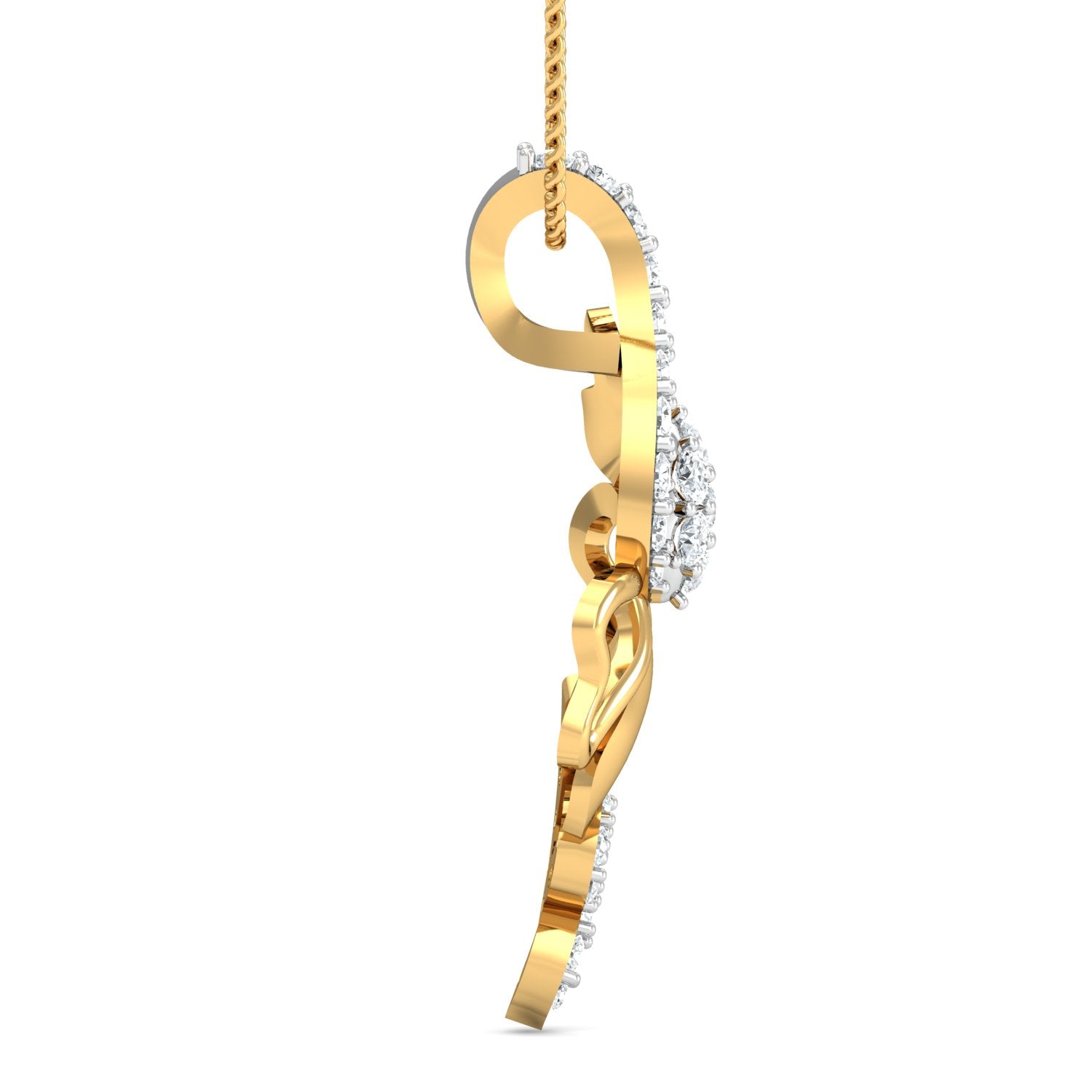 Nidal Jewels | Elegant Floral Gold and Diamond Pendant Set