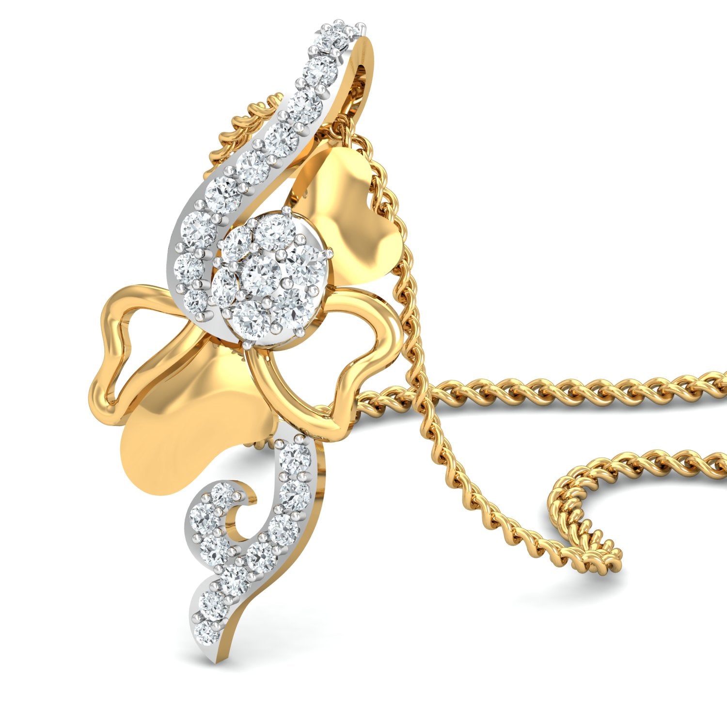 Nidal Jewels | Elegant Floral Gold and Diamond Pendant Set