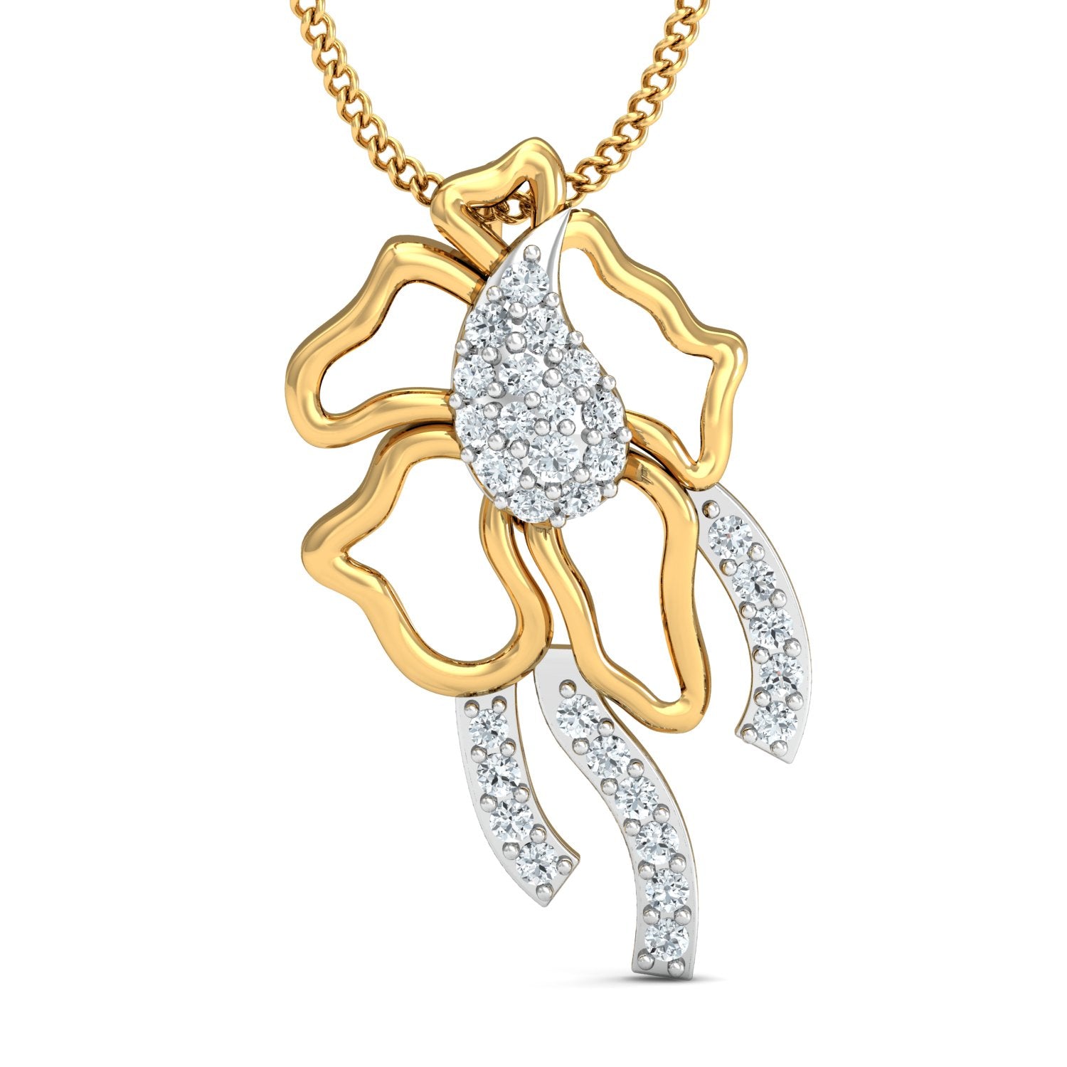 Nidal Jewels | Golden Gleam  Diamond Pendant Set