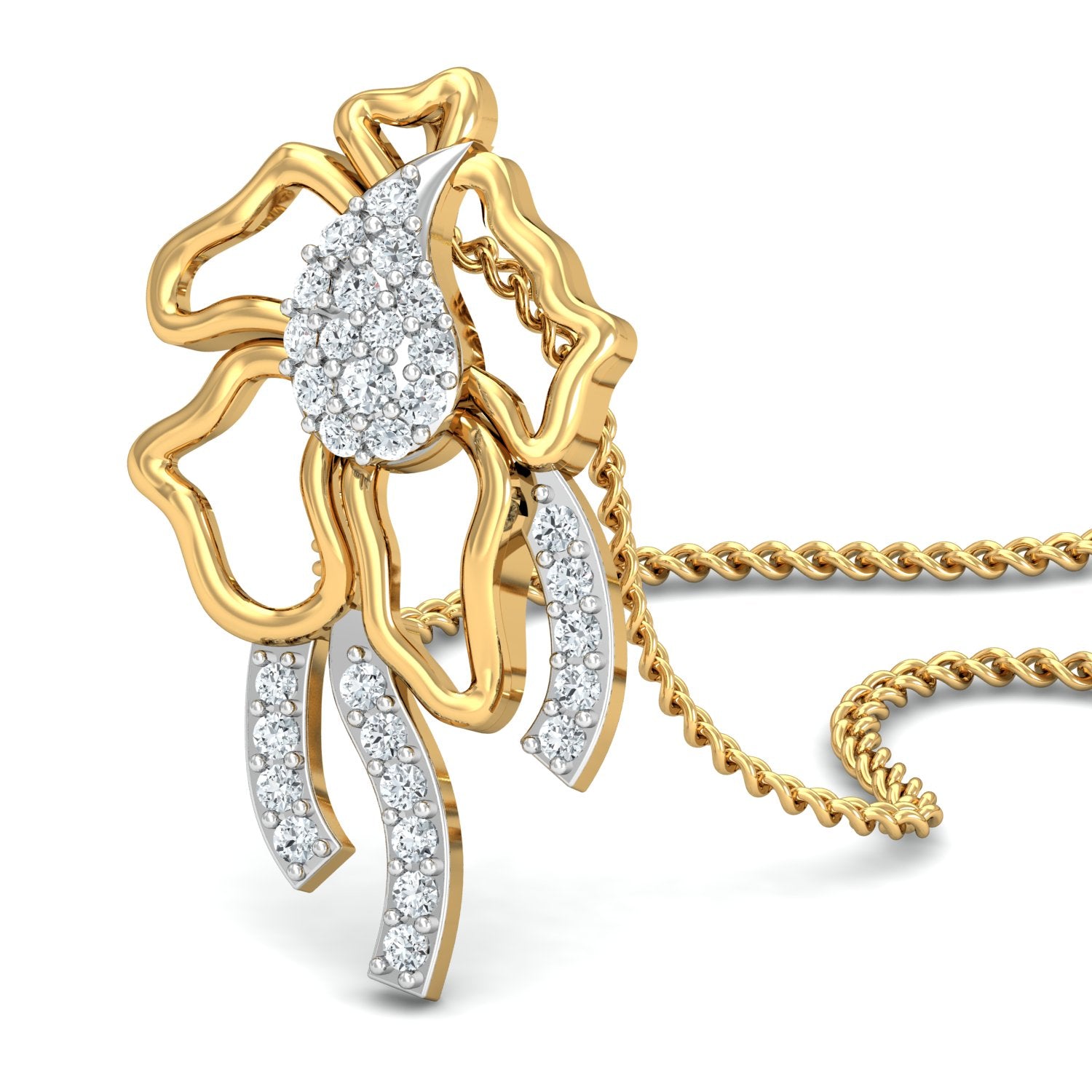 Nidal Jewels | Golden Gleam  Diamond Pendant Set