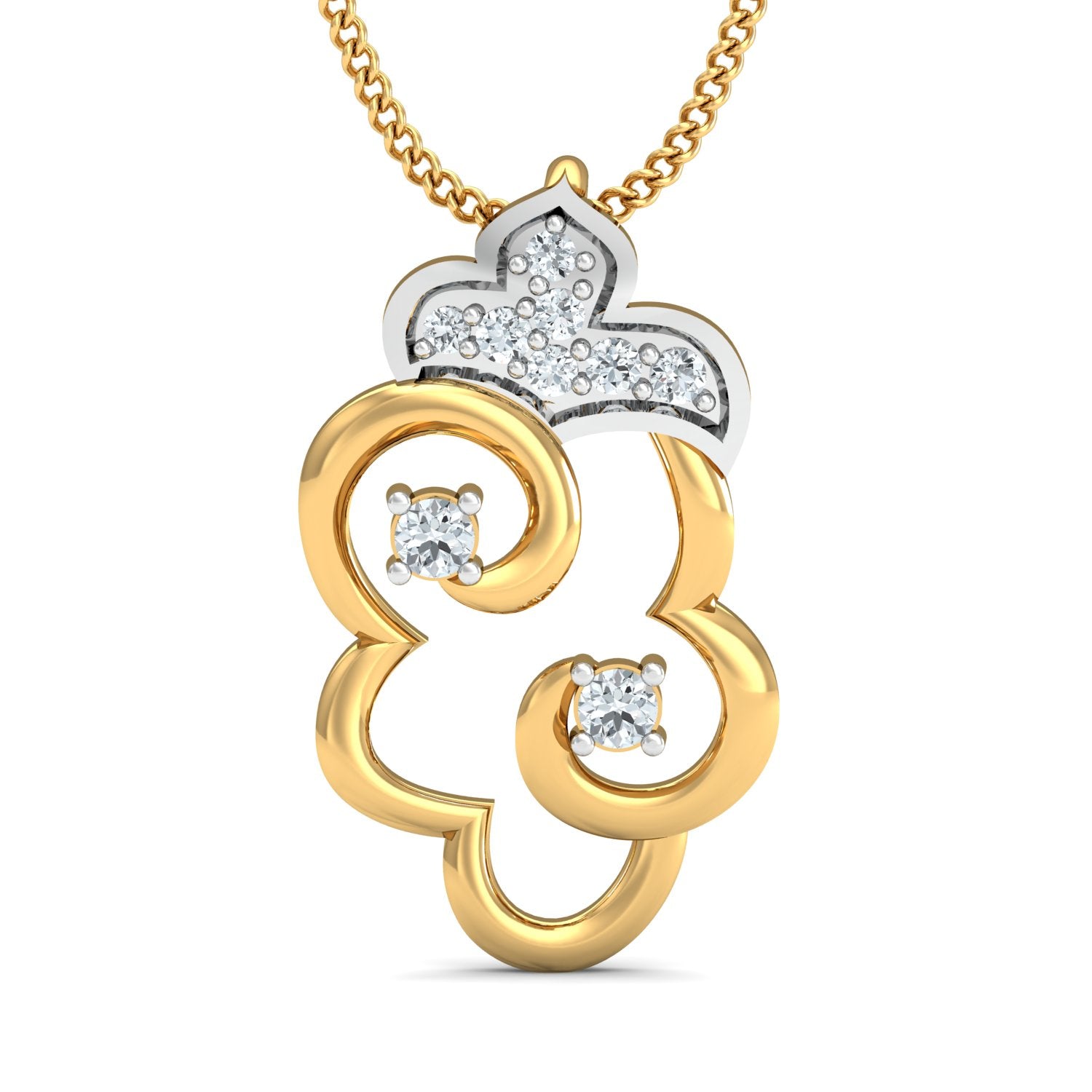 Nidal Jewels | Meadow Melody Mixed Metal Diamond Pendant - Nidal Jewels