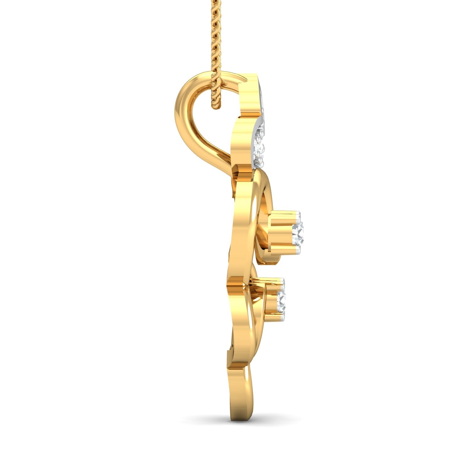 Nidal Jewels | Meadow Melody Mixed Metal Diamond Pendant - Nidal Jewels