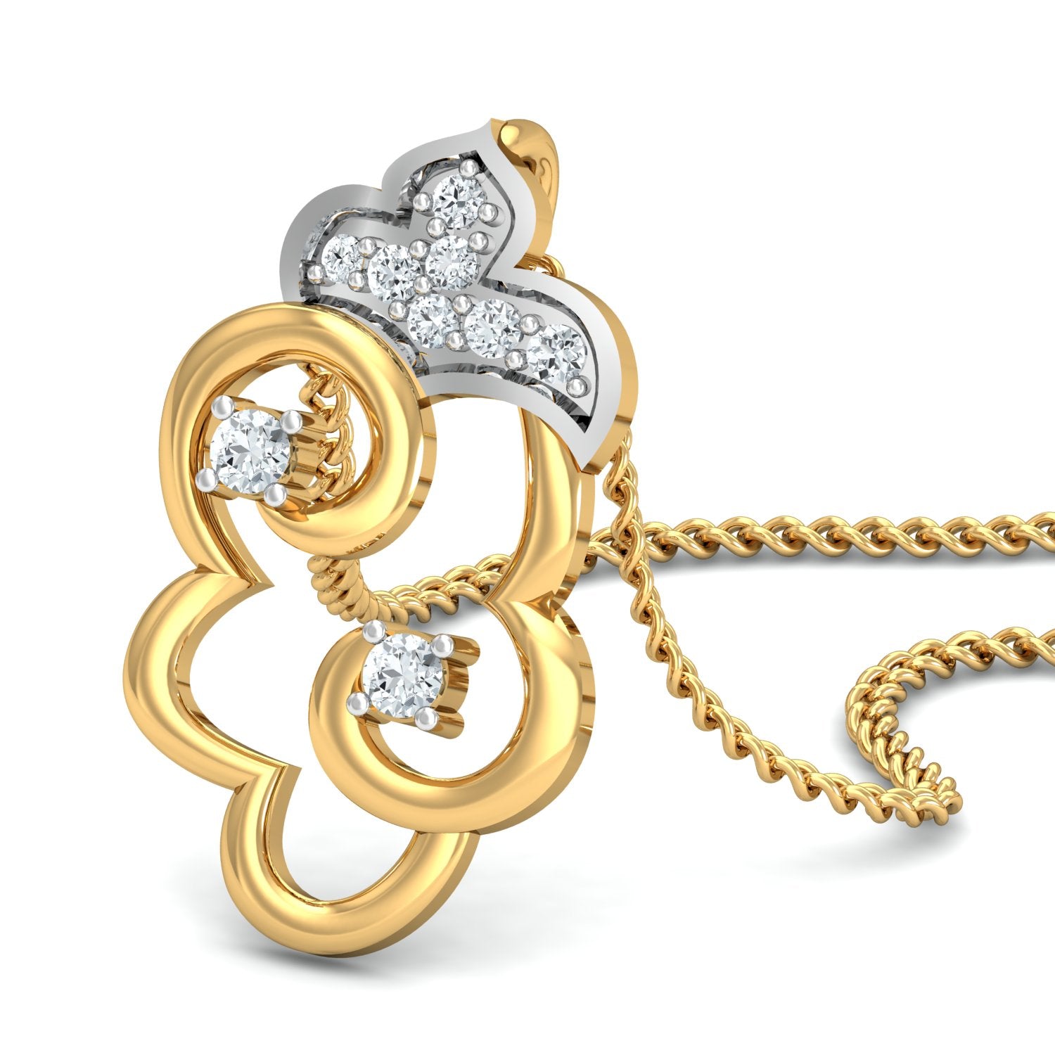 Nidal Jewels | Meadow Melody Mixed Metal Diamond Pendant - Nidal Jewels