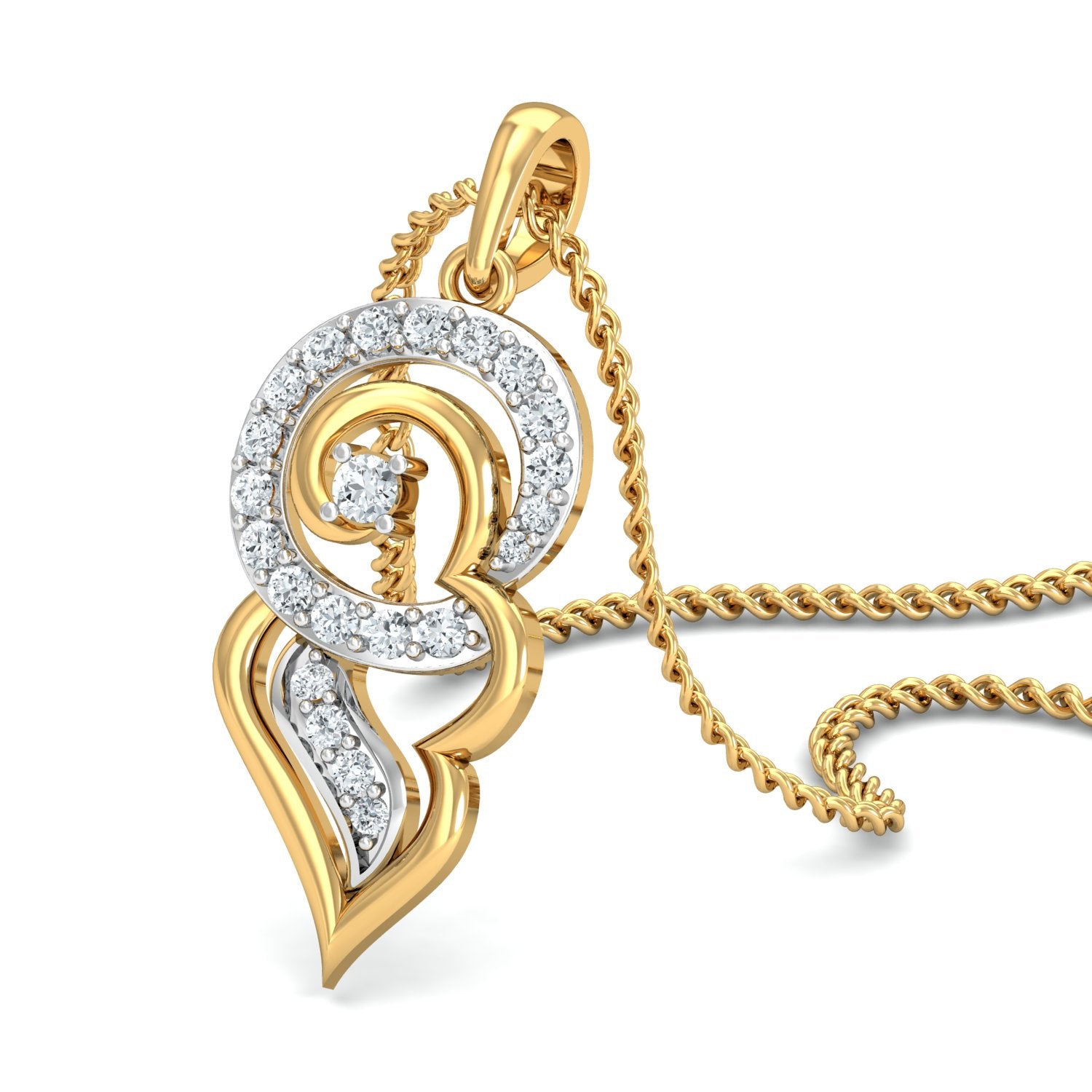 Nidal Jewels | Heartfelt Swirl Gold and Diamond Pendant Set