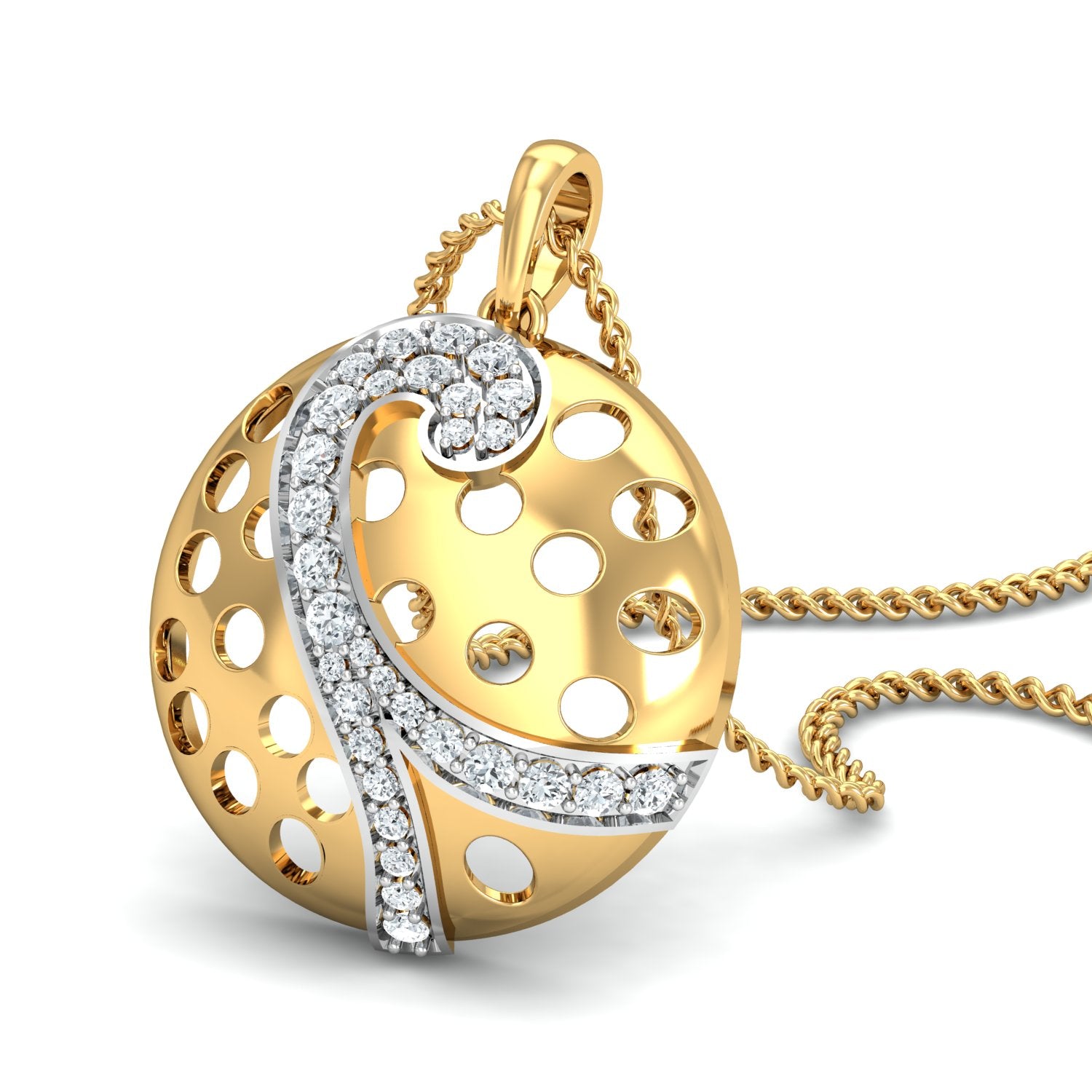 Nidal Jewels | Diamond Globe Gold Pendant Set