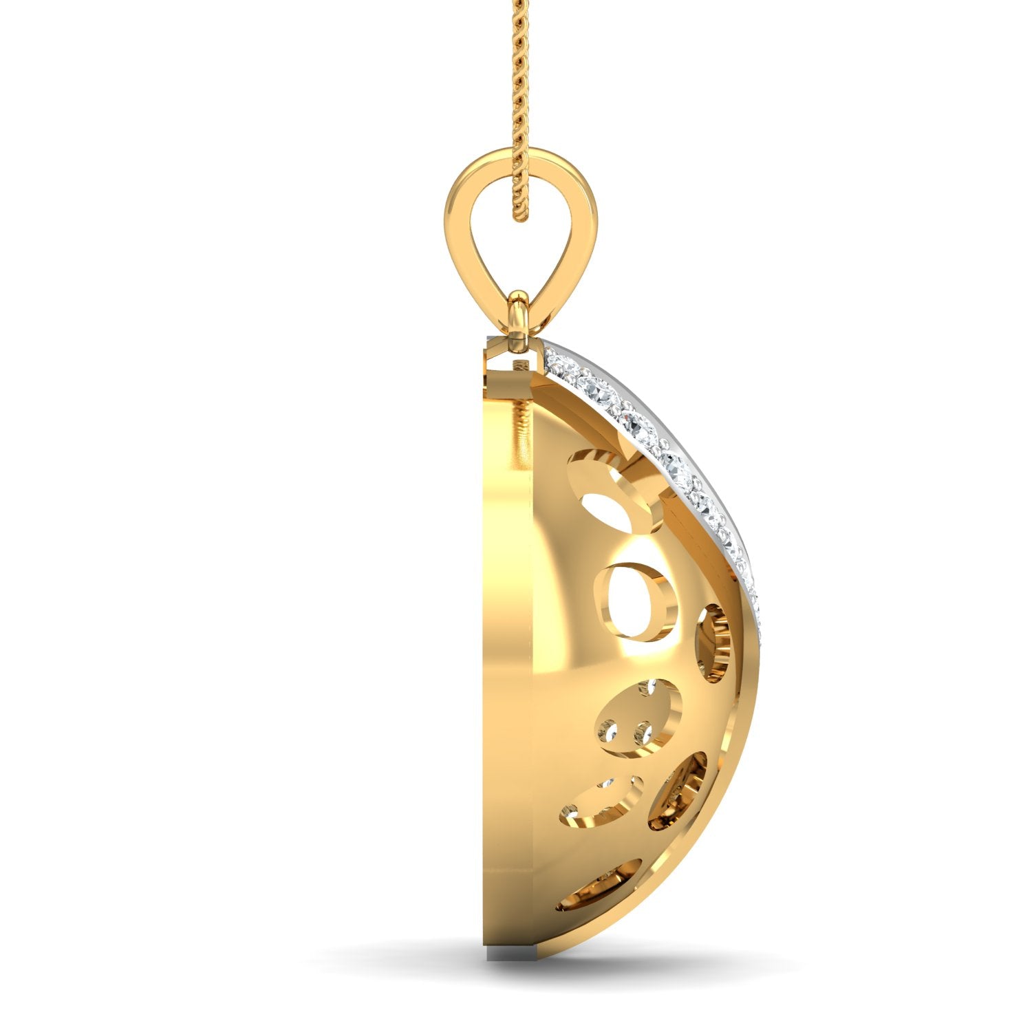 Nidal Jewels | Diamond Encrusted Gold Pendant Set