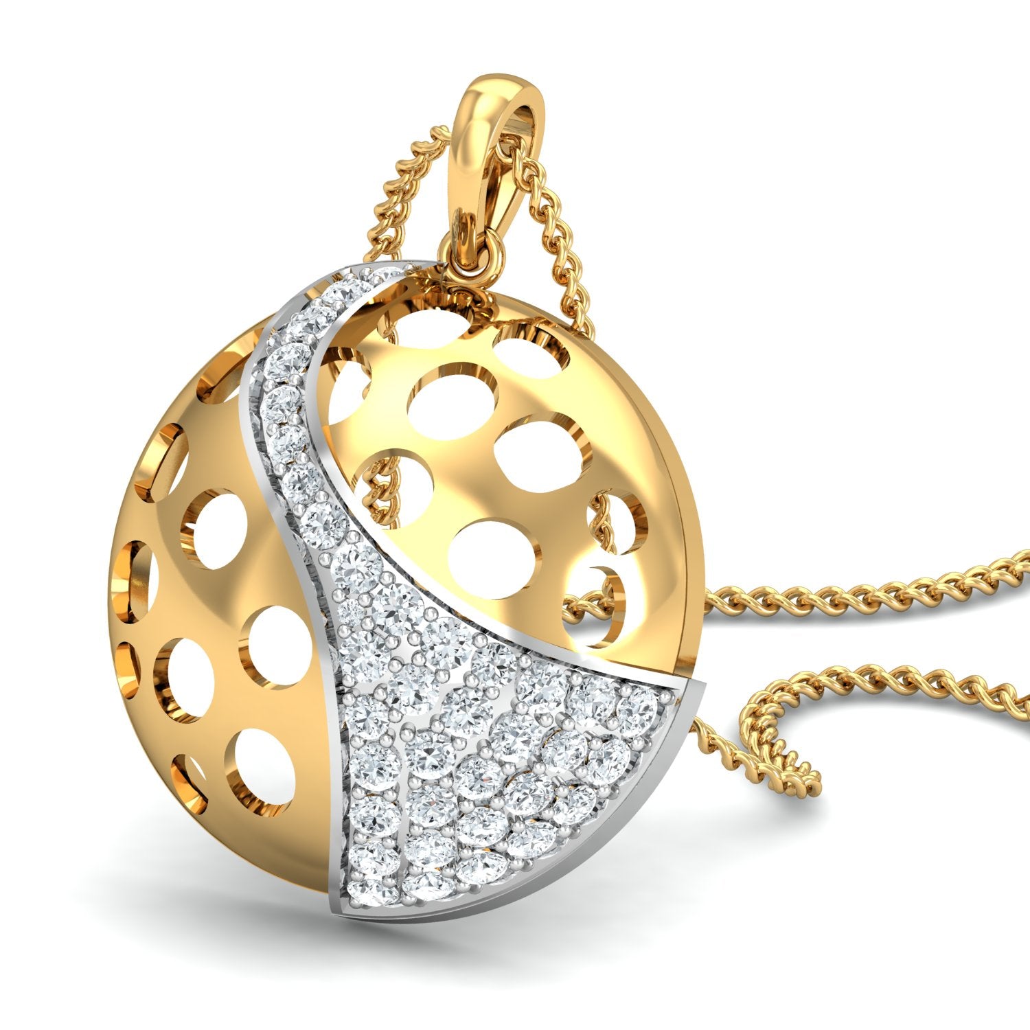 Nidal Jewels | Diamond Encrusted Gold Pendant Set