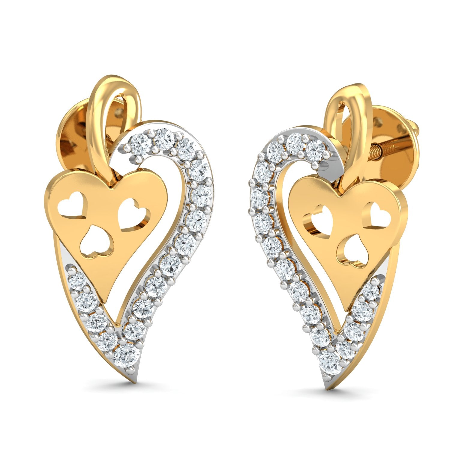 Nidal Jewels | Nested Hearts Gold and Diamond Pendant Set