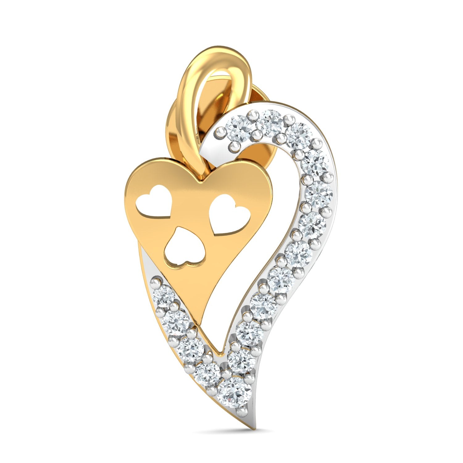 Nidal Jewels | Nested Hearts Gold and Diamond Pendant Set