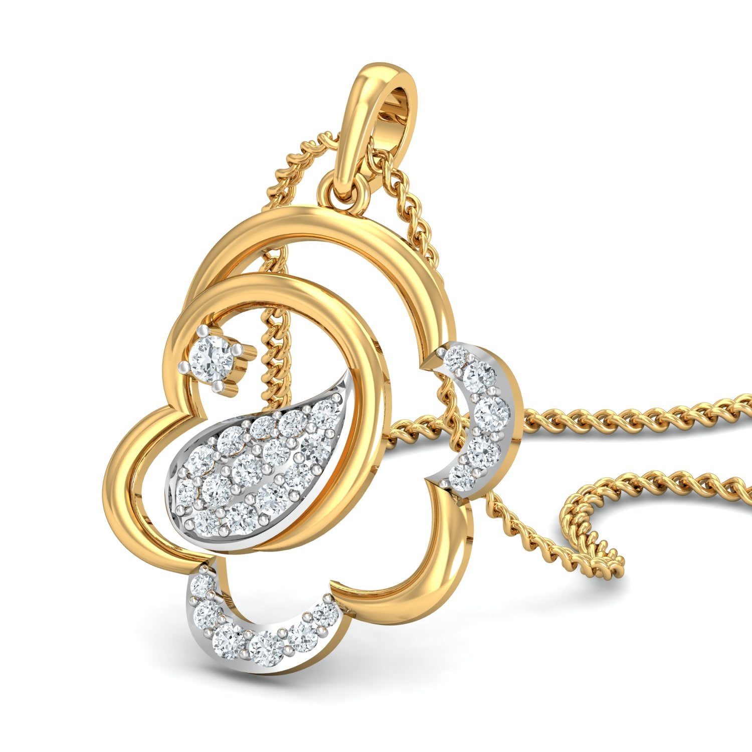 Nidal Jewels | Amber Gold and Diamond Pendant Set