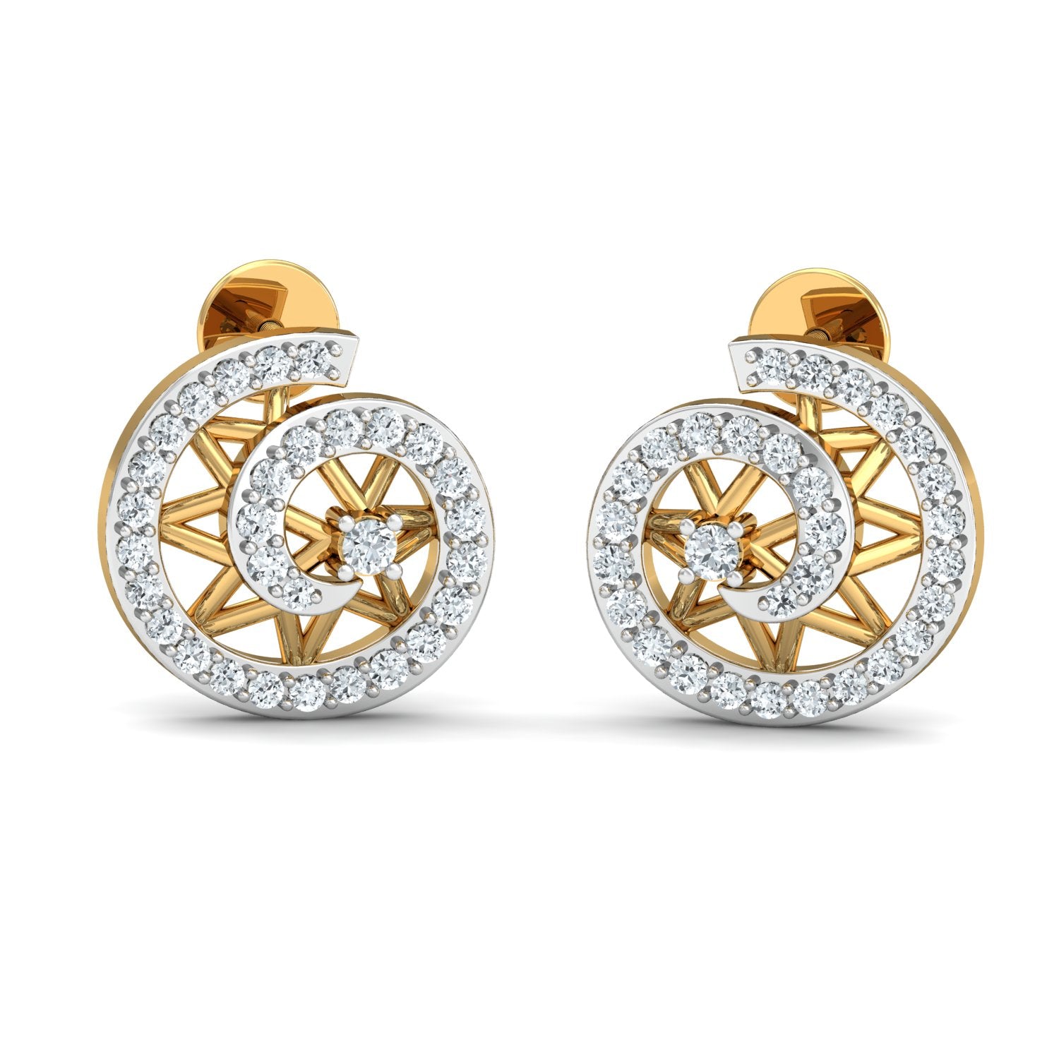 Nidal Jewels | Golden Moon and Star Diamond Pendant Set