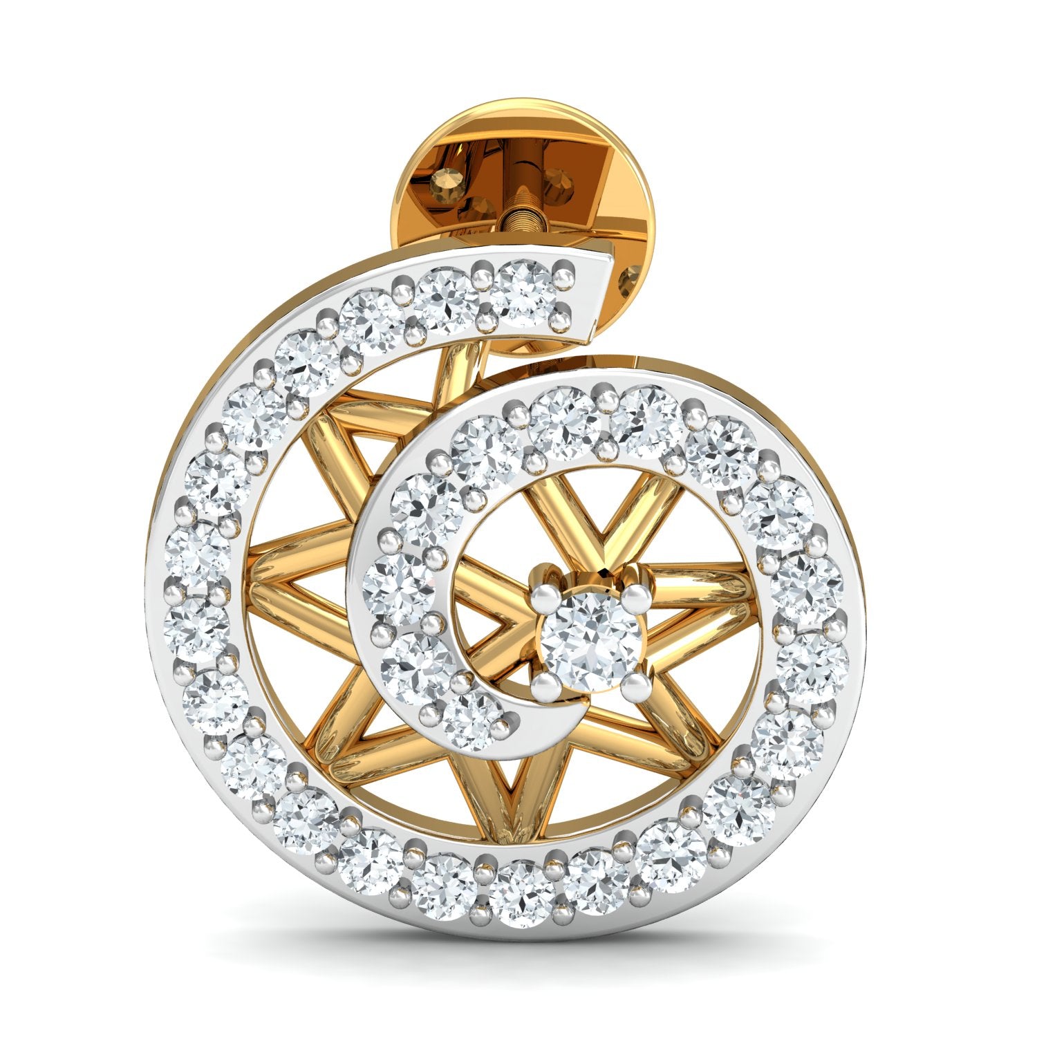 Nidal Jewels | Golden Moon and Star Diamond Pendant Set