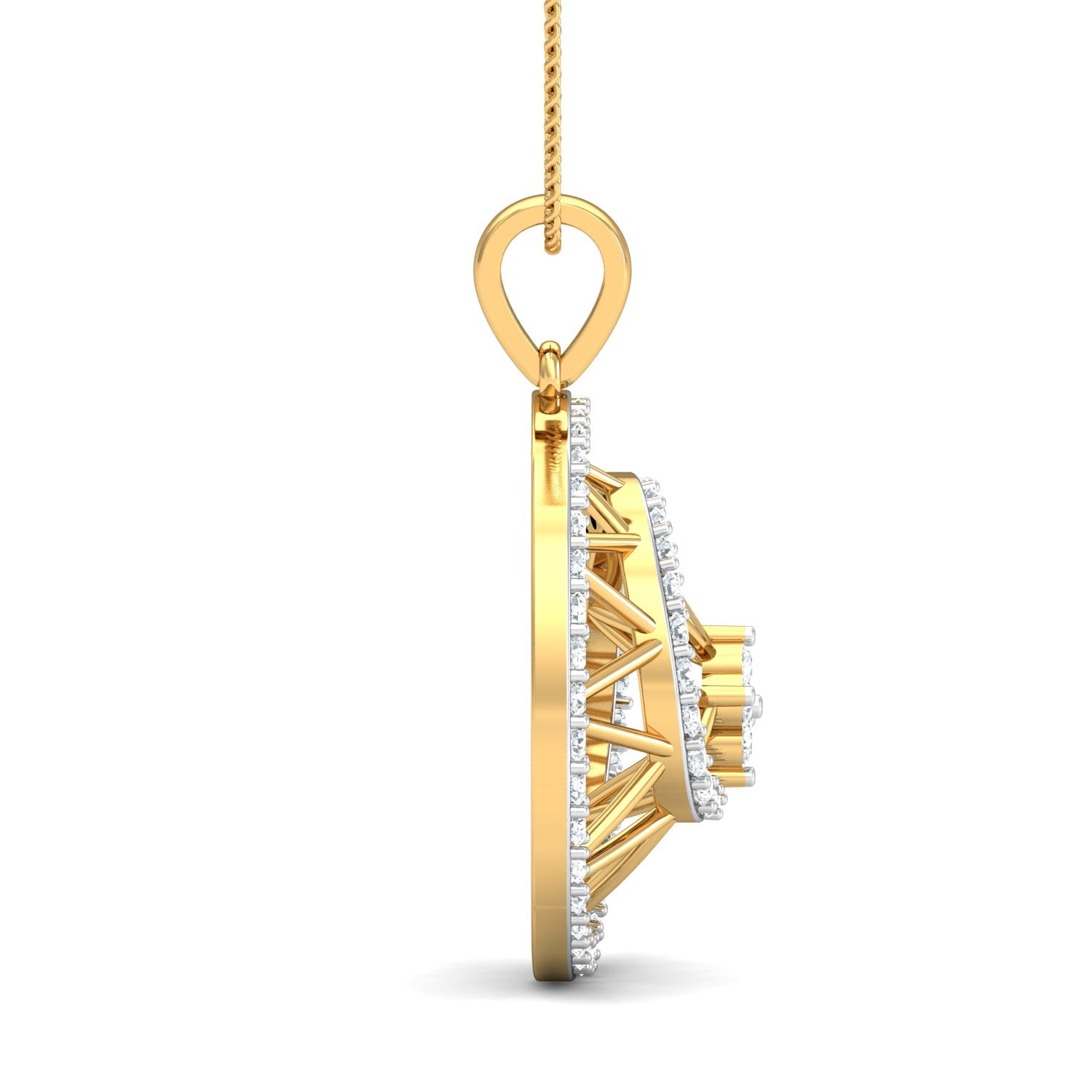 Nidal Jewels | Golden Moon and Star Diamond Pendant Set