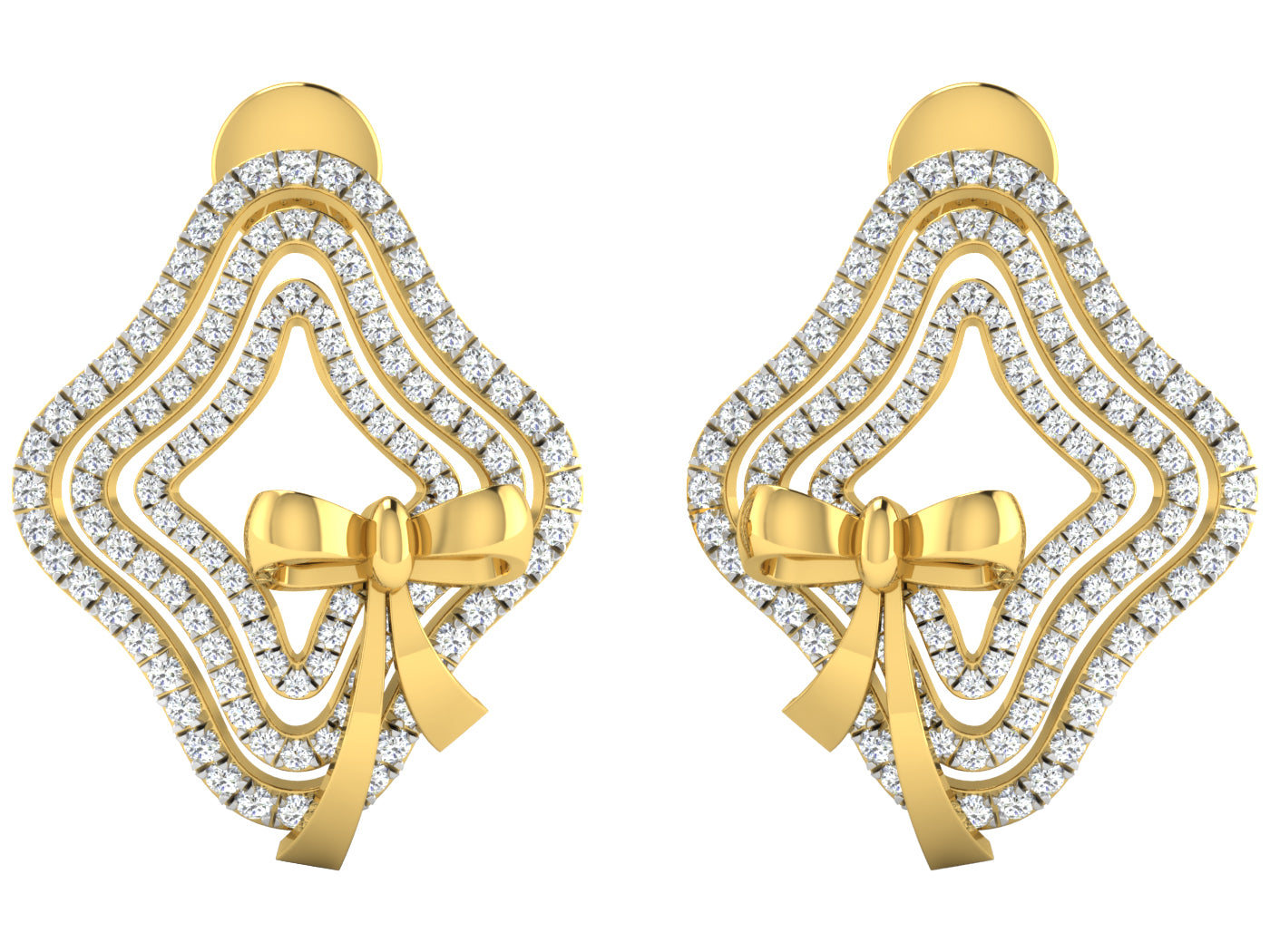Nidal Jewels | Glimpse Bow Gold and Diamond Pendant Set - Nidal Jewels