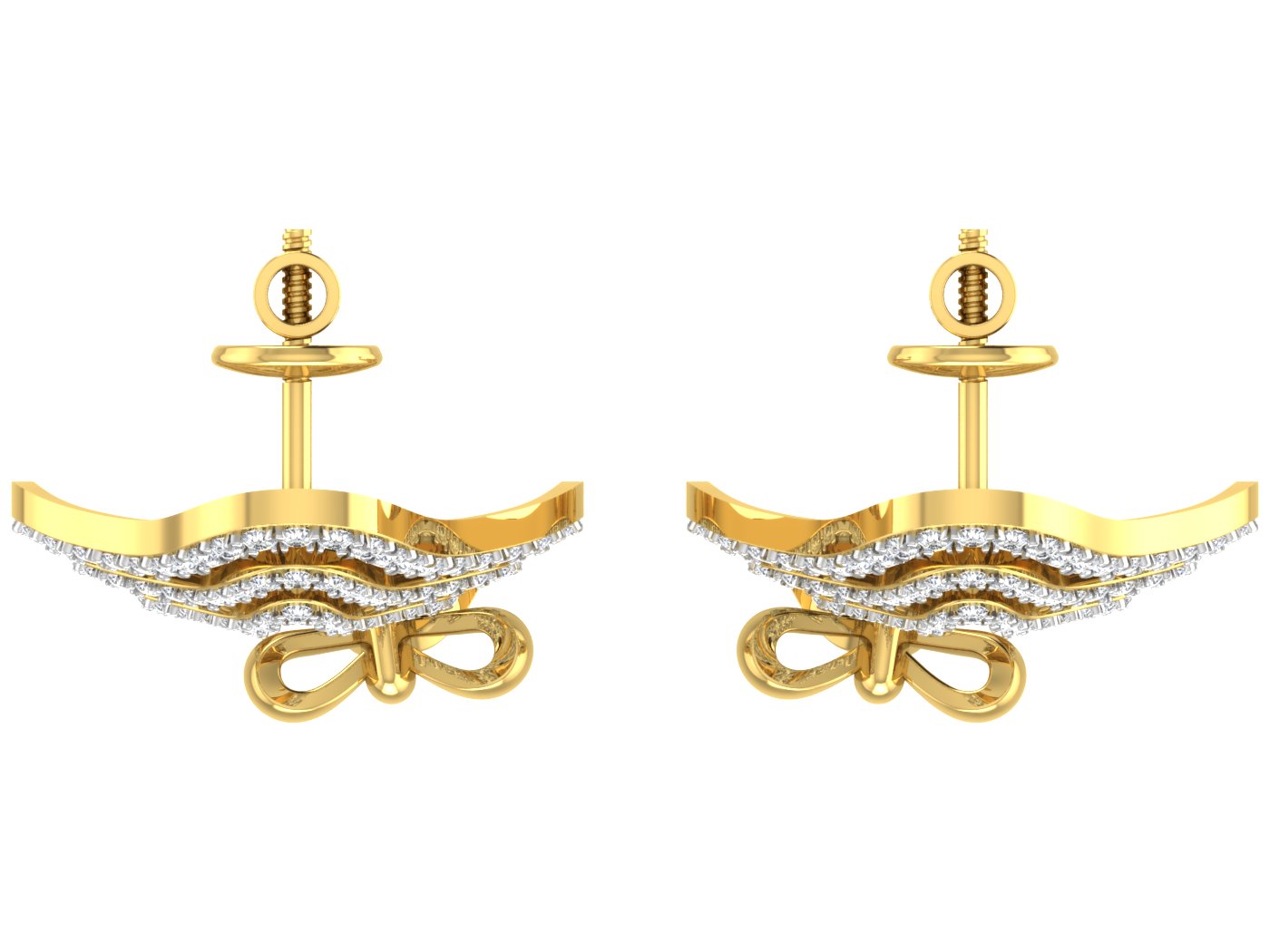 Nidal Jewels | Glimpse Bow Gold and Diamond Pendant Set - Nidal Jewels