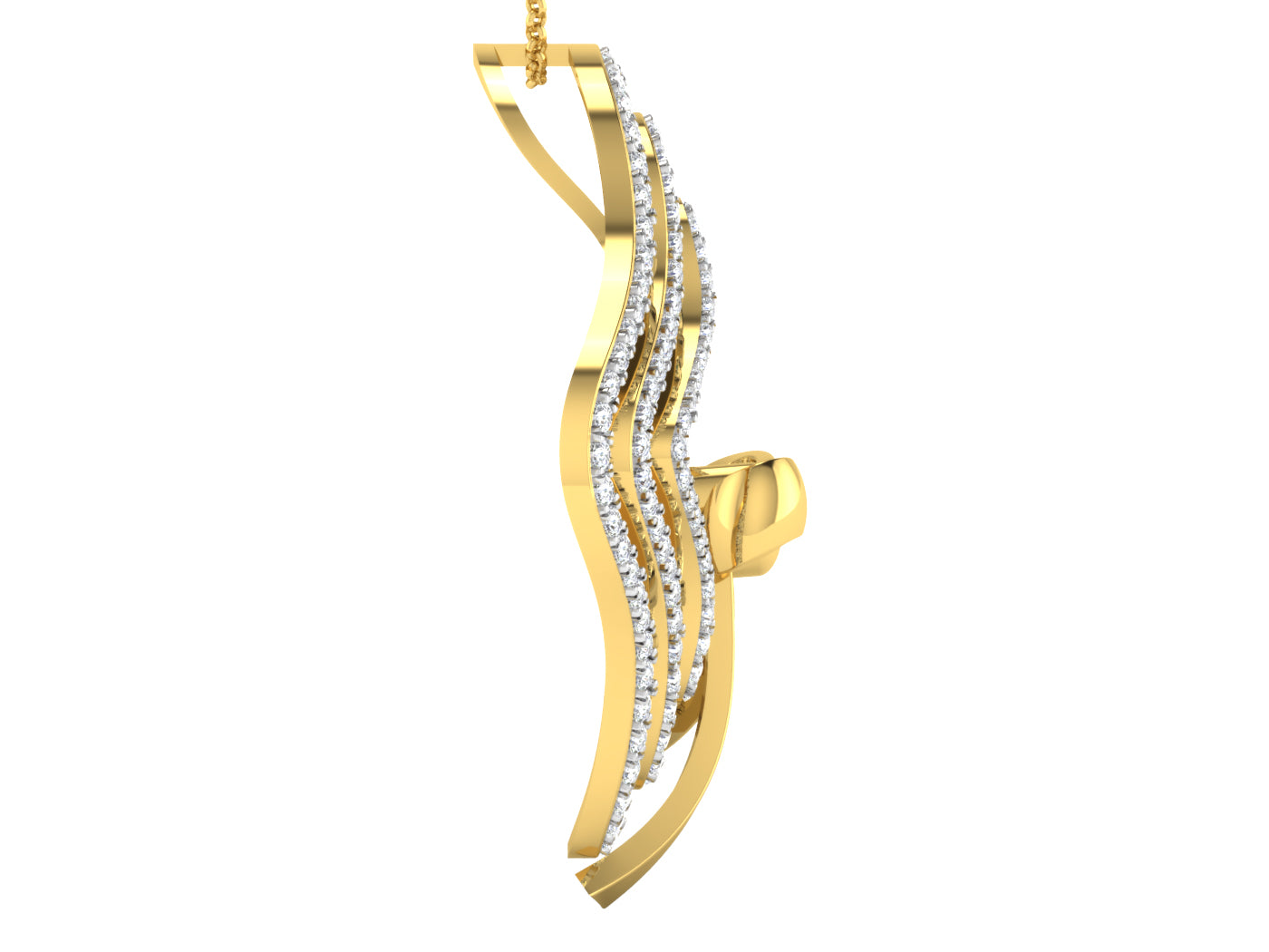 Nidal Jewels | Glimpse Bow Gold and Diamond Pendant Set - Nidal Jewels