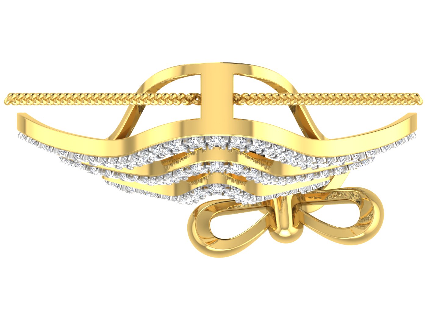 Nidal Jewels | Glimpse Bow Gold and Diamond Pendant Set - Nidal Jewels