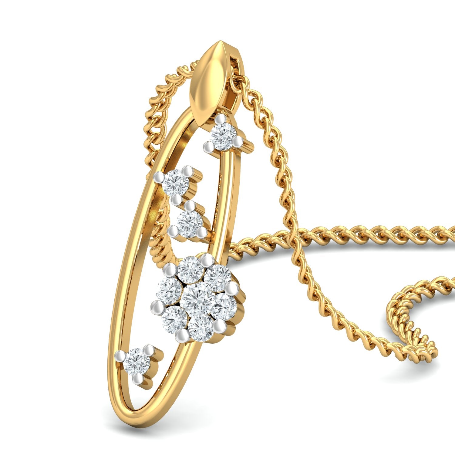 Nidal Jewels | Amberwave Gold and Diamond Pendant Set - Nidal Jewels